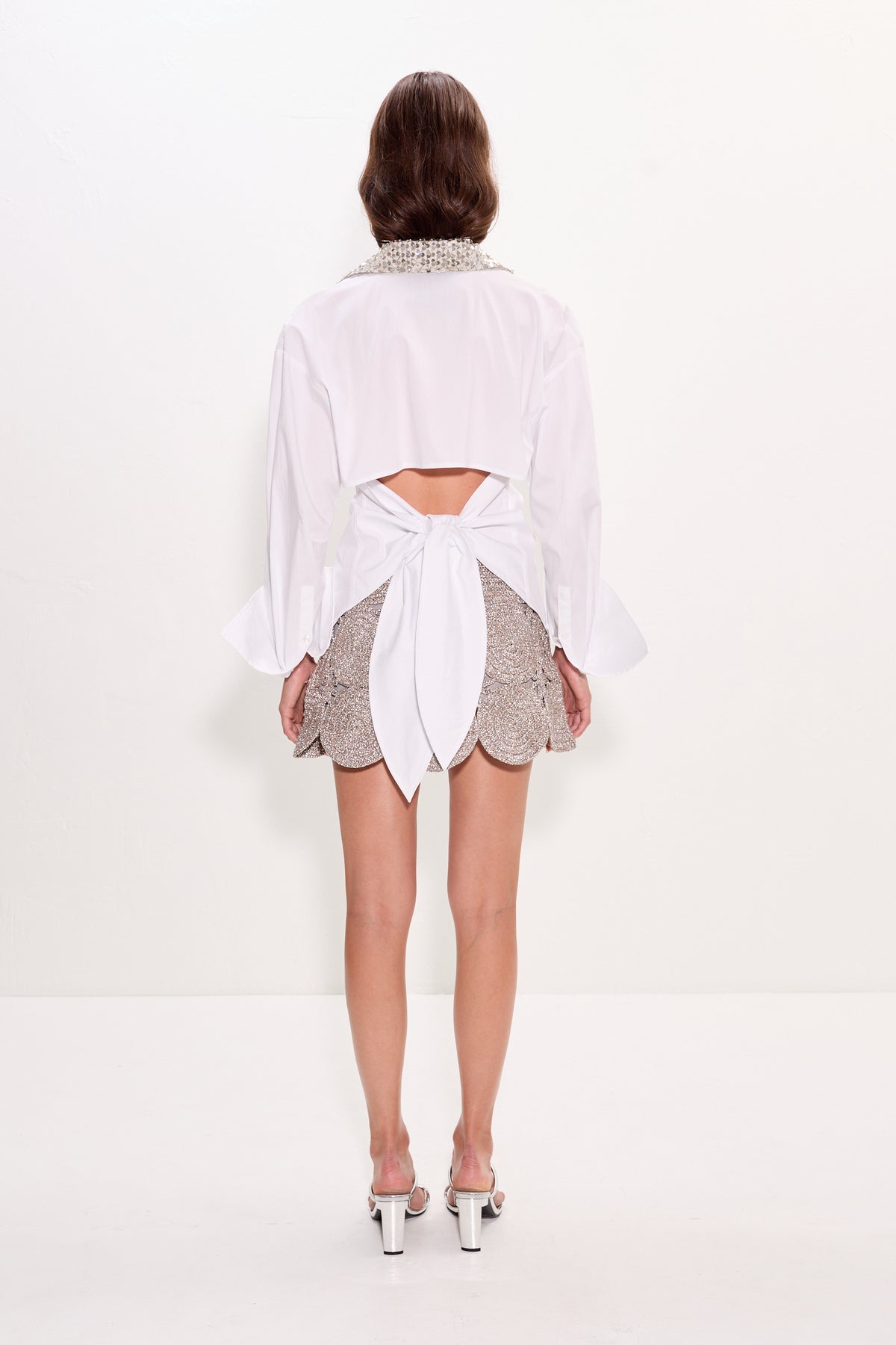 Beep Beep Mini Skirt in Satellite Silver