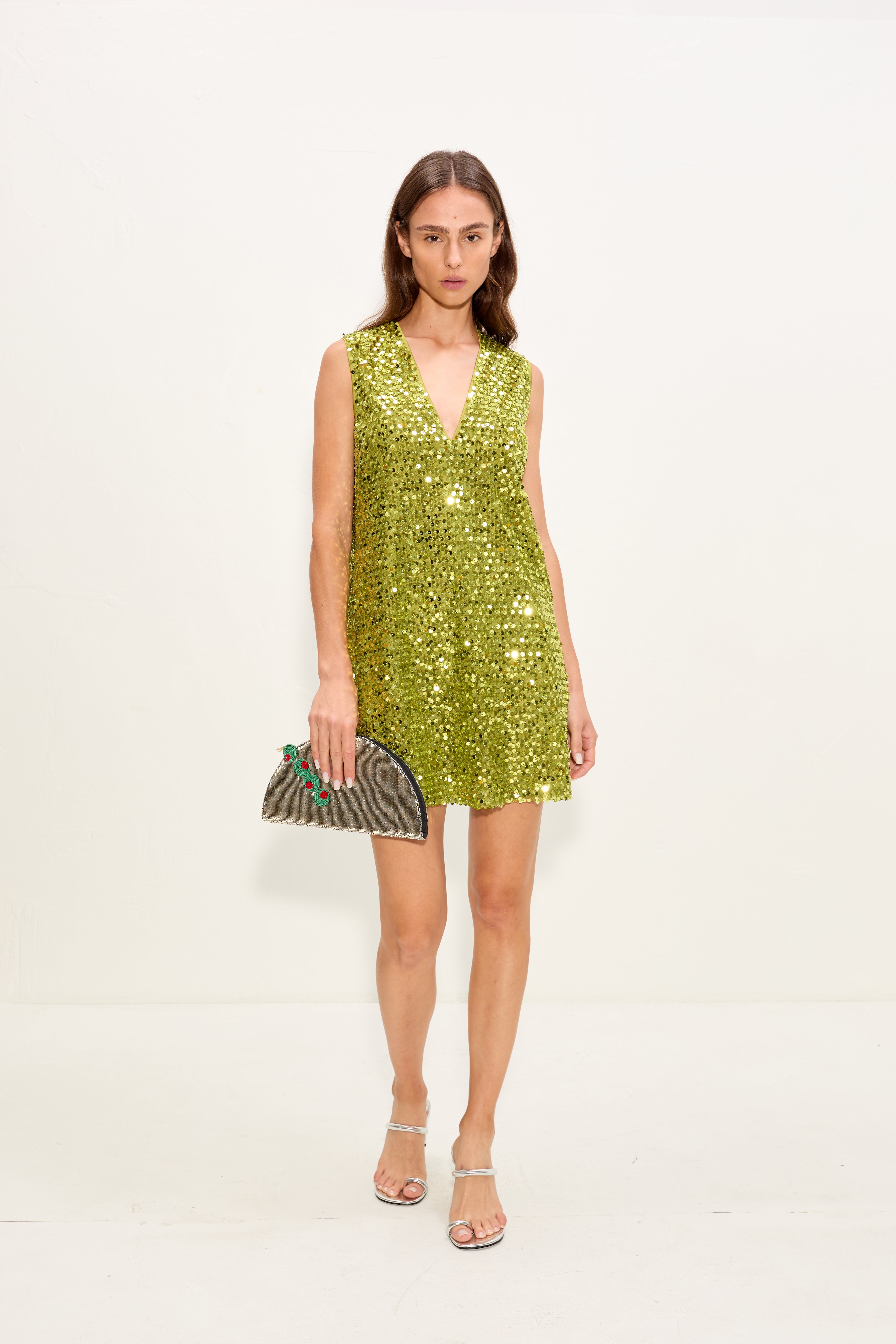 SIMONMILLER Fountain Sequin Dress in Green
