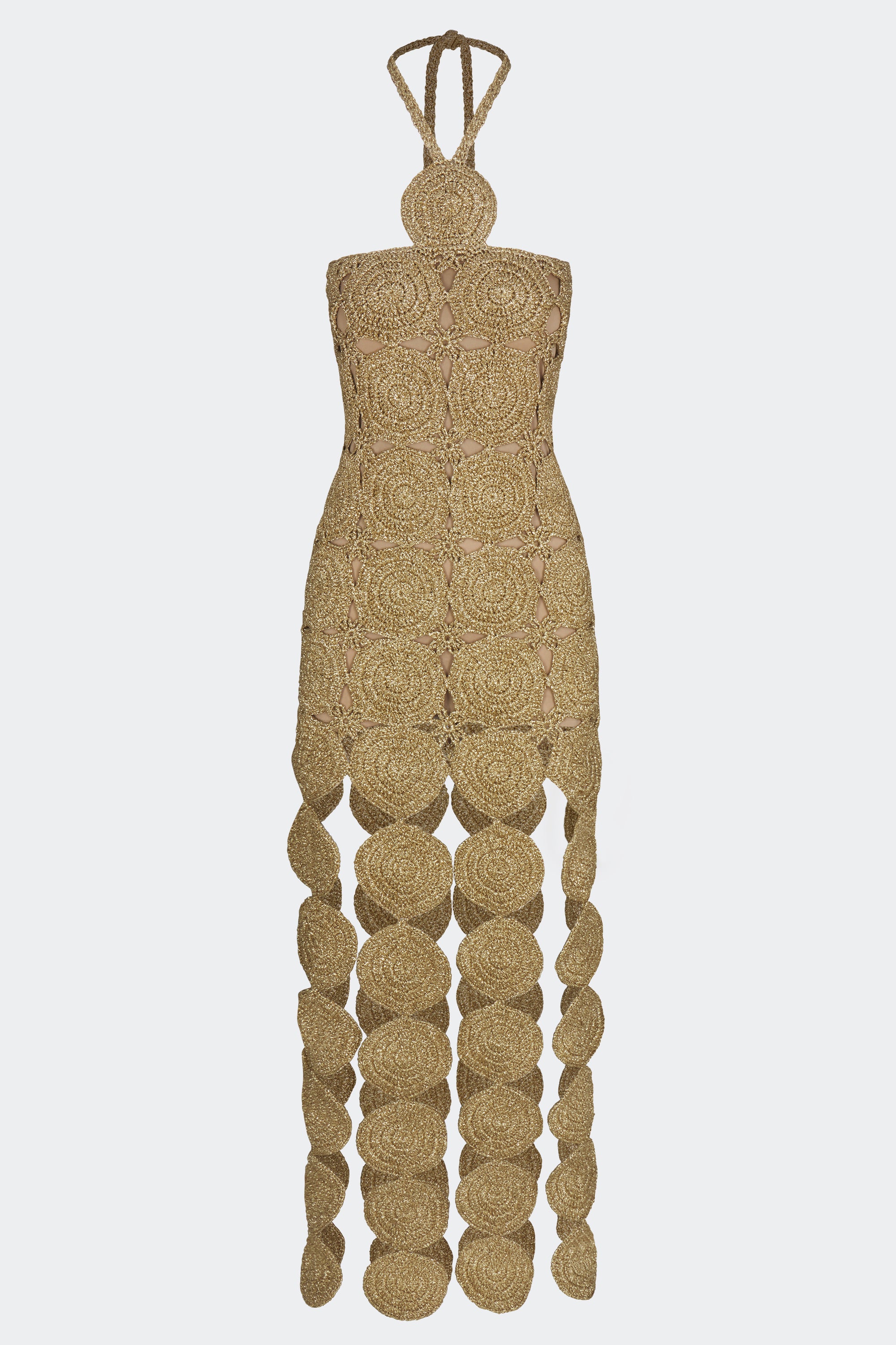 Beep Beep Dress in Star Gold Hand Knit Lurex Crochet | SIMONMILLER  Simon  Miller