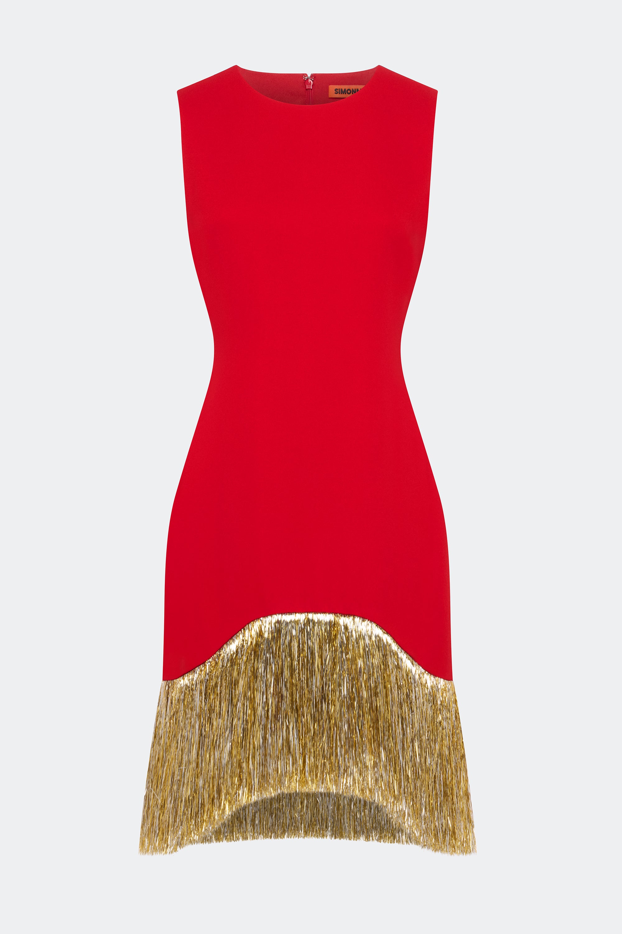 Bowie Fringe Mini Dress In Lucky Red