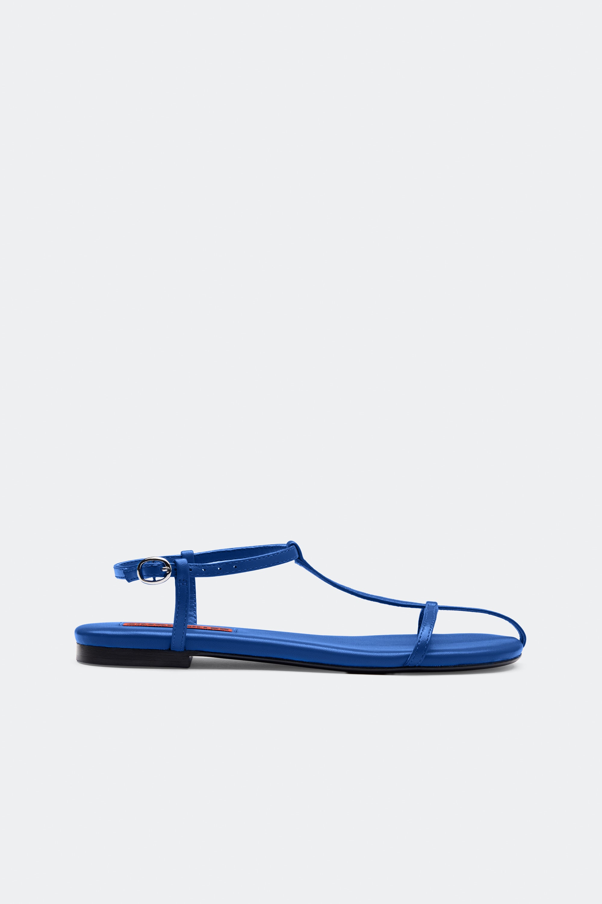 blue dress sandals flat SIMONMILLER Cage Sandal In 37 / Blue Color:black