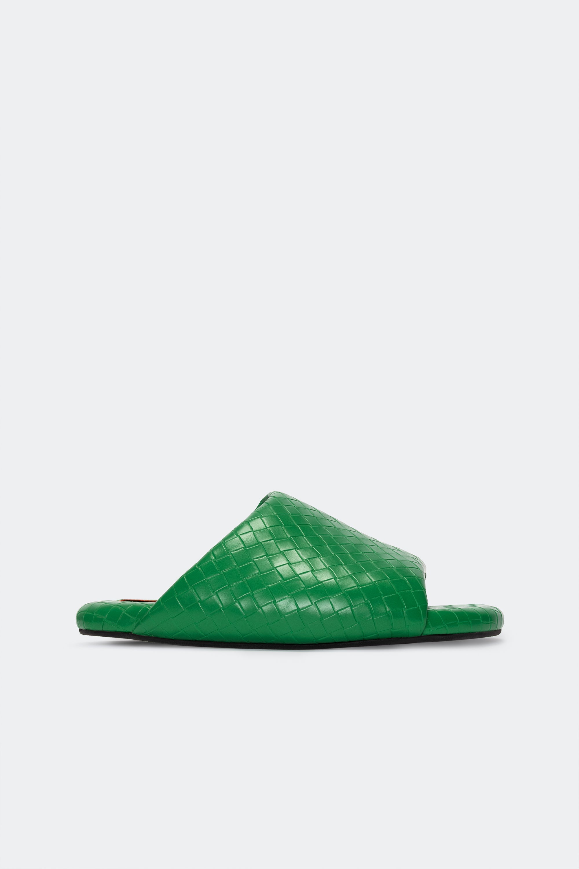 Woven Bubble Slide in Gummy Green Vegan Leather | SIMONMILLER