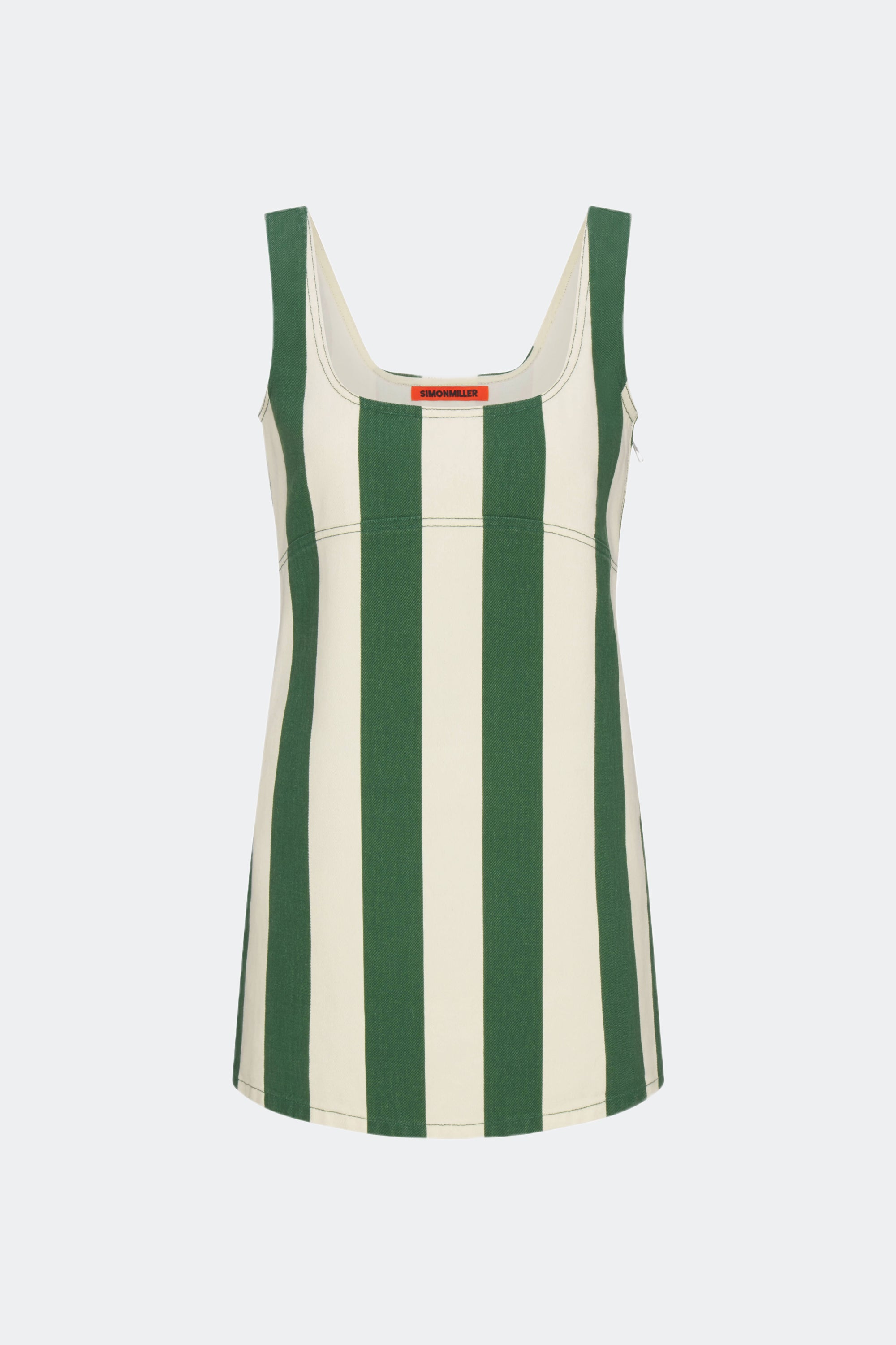 SIMONMILLER Sahara Striped Denim Dress in Green SIMONMILLER Sahara Striped Denim Dress in Green