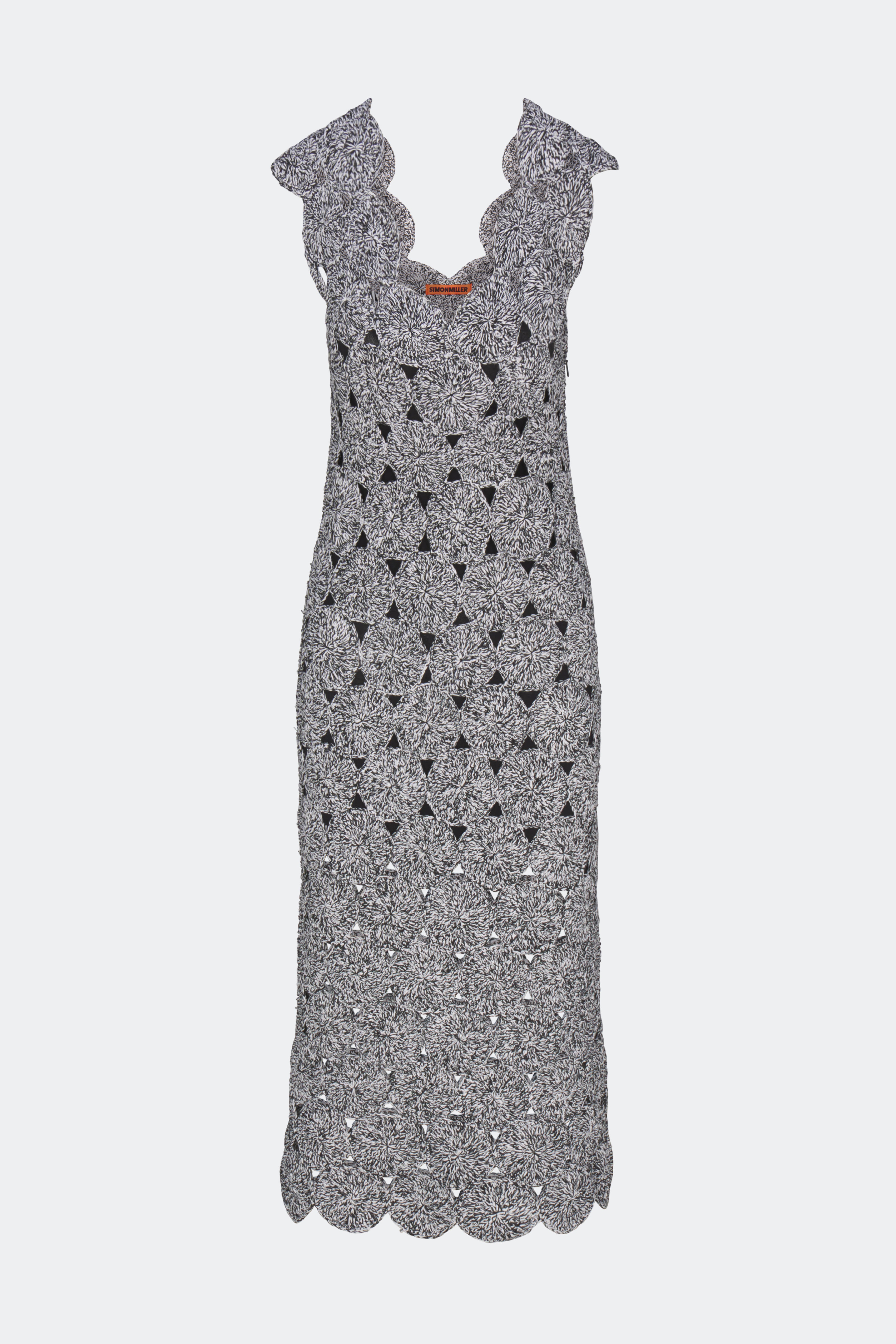 SIMONMILLER Muro Crochet Dress In Black/White Space Dye XL / Black/White Space Dye