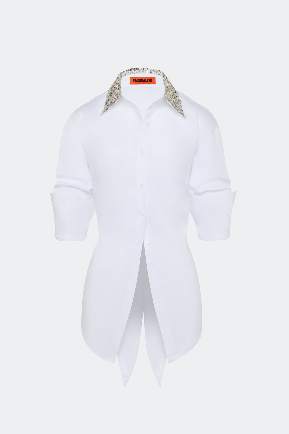 Loch Embellished Button Up In Macadamia