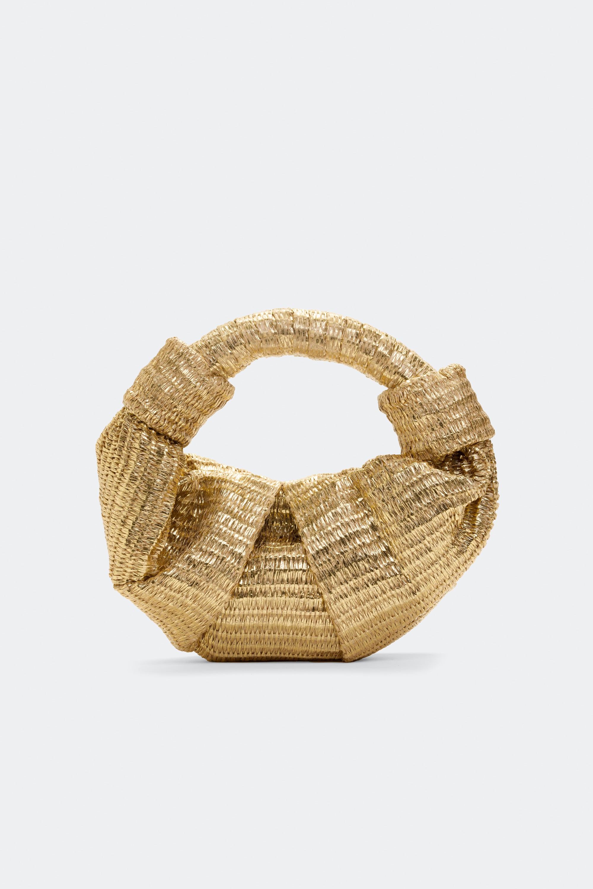 【SIMONMILLER】Raffia Lopsy Bag SIMONMILLER Metallic Raffia Lopsy Bag in Gold/Natural