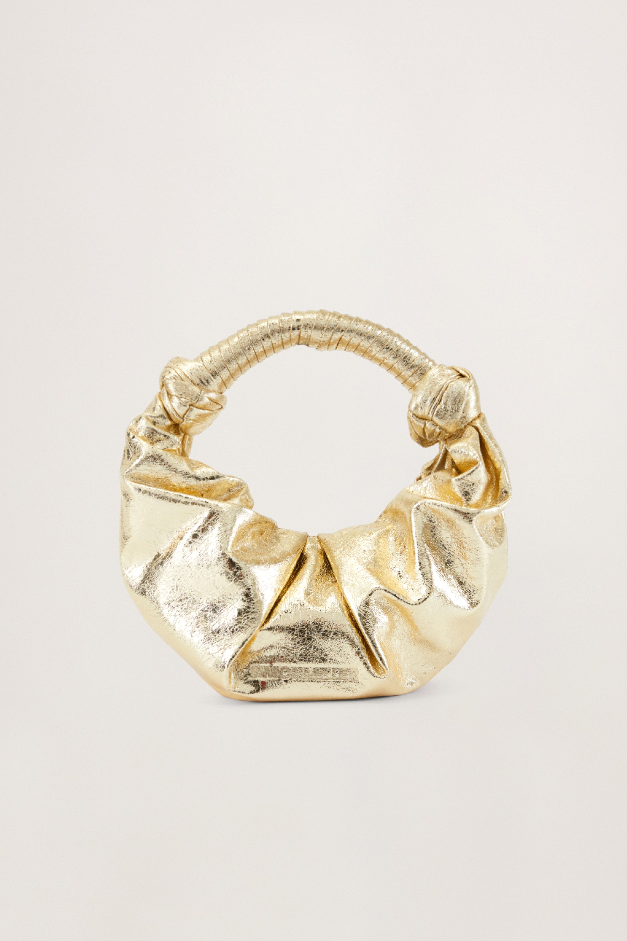 Crinkle Lopsy Bag in Star Gold Vegan Leather | SIMONMILLER – Simon 