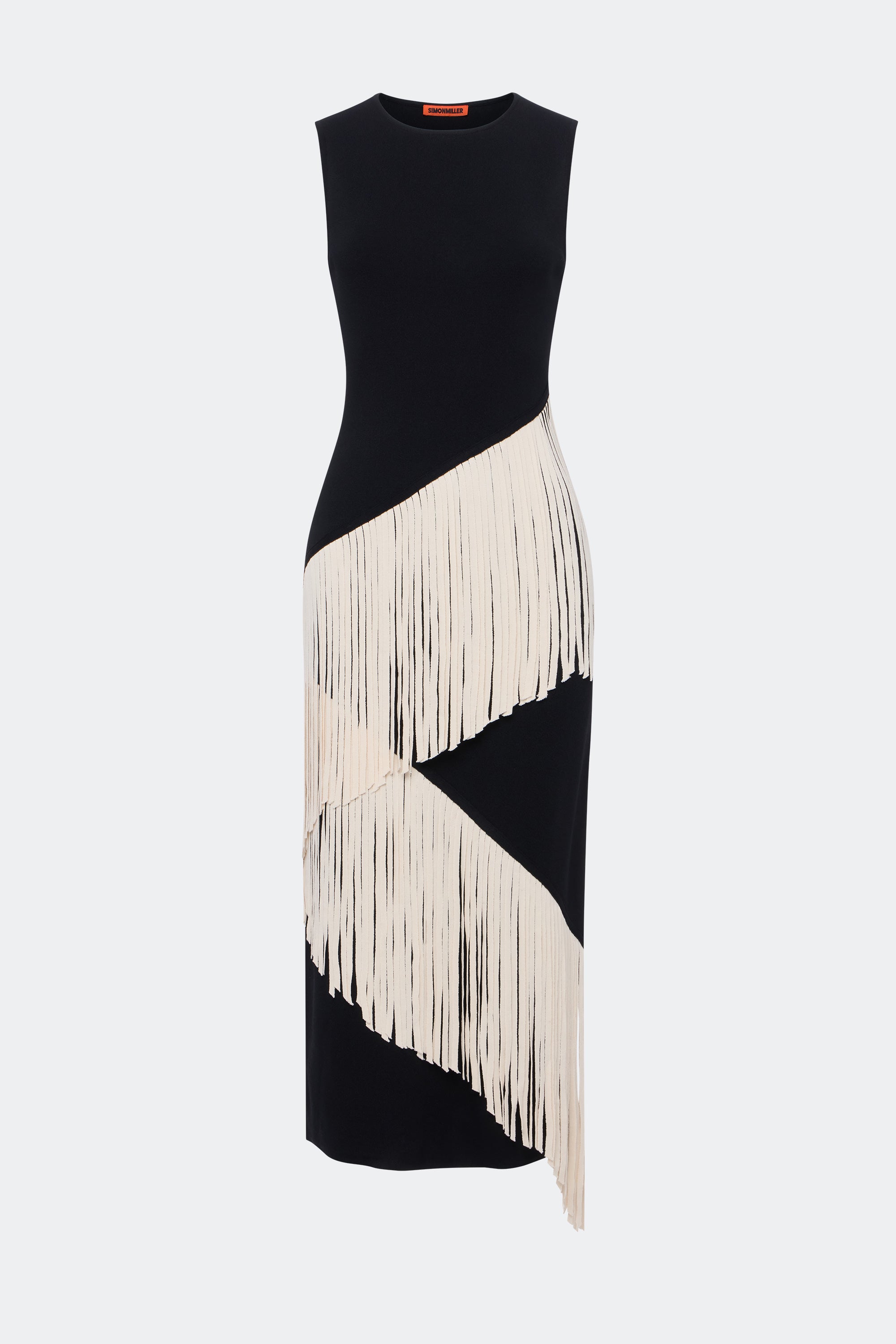 Spiral Knit Dress In Black/Macadamia – Simon Miller