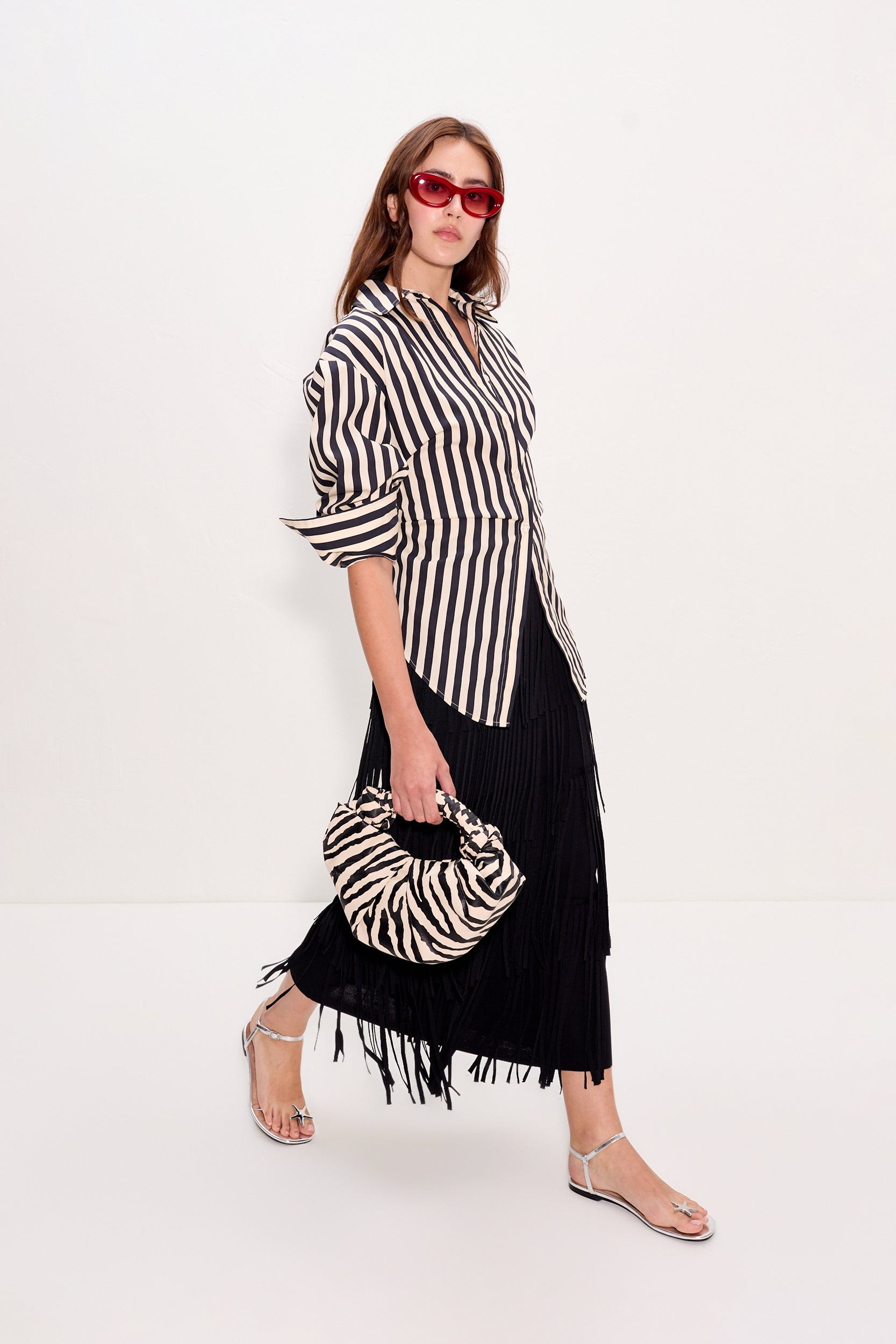 Za Za Knit Fringe Skirt in Black | SIMONMILLER – Simon Miller