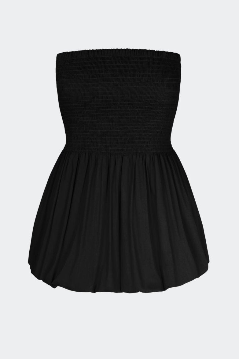 Belle Smocked Dress in Black Cotton: SIMONMILLER Simon Miller Belle Smocked Dress in Black Cotton: SIMONMILLER Simon Miller