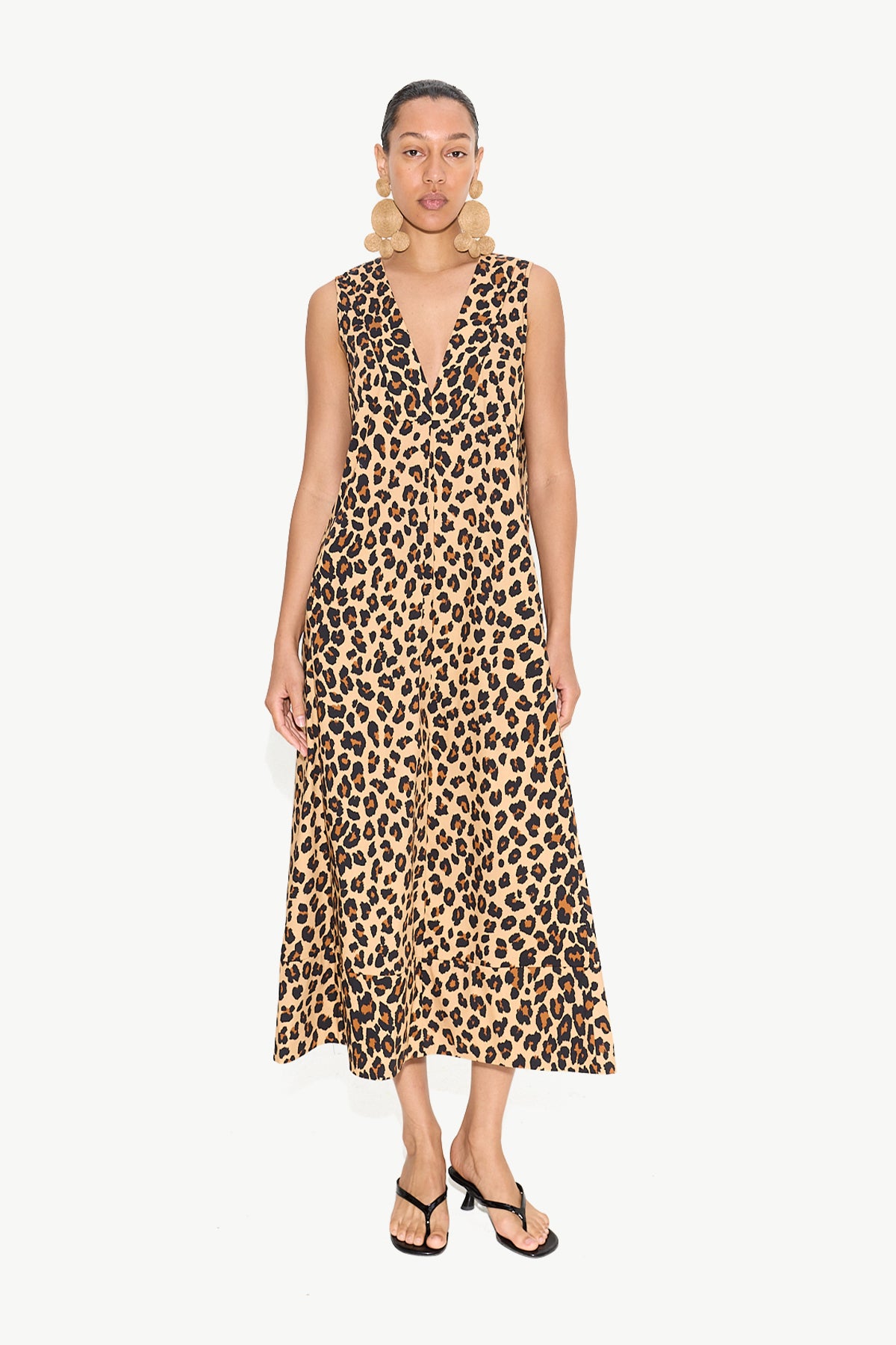 Mar Poplin Dress in Cheetah Cotton