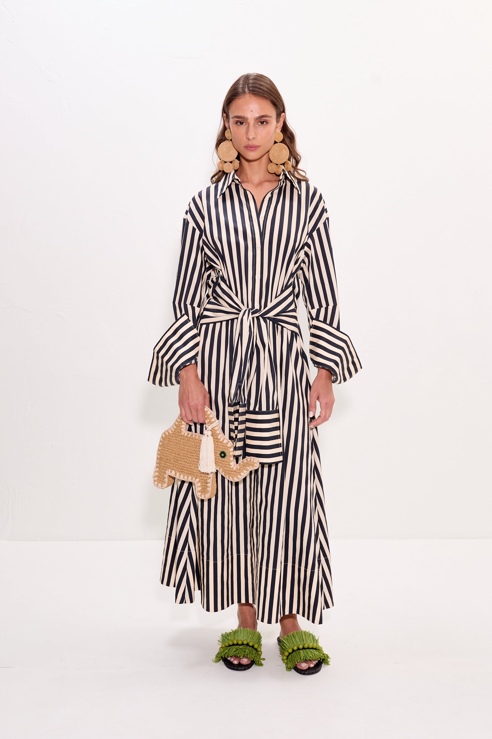SIMONMILLER Inna Poplin Maxi Dress In Black/White Stripe S / Black/White Stripe