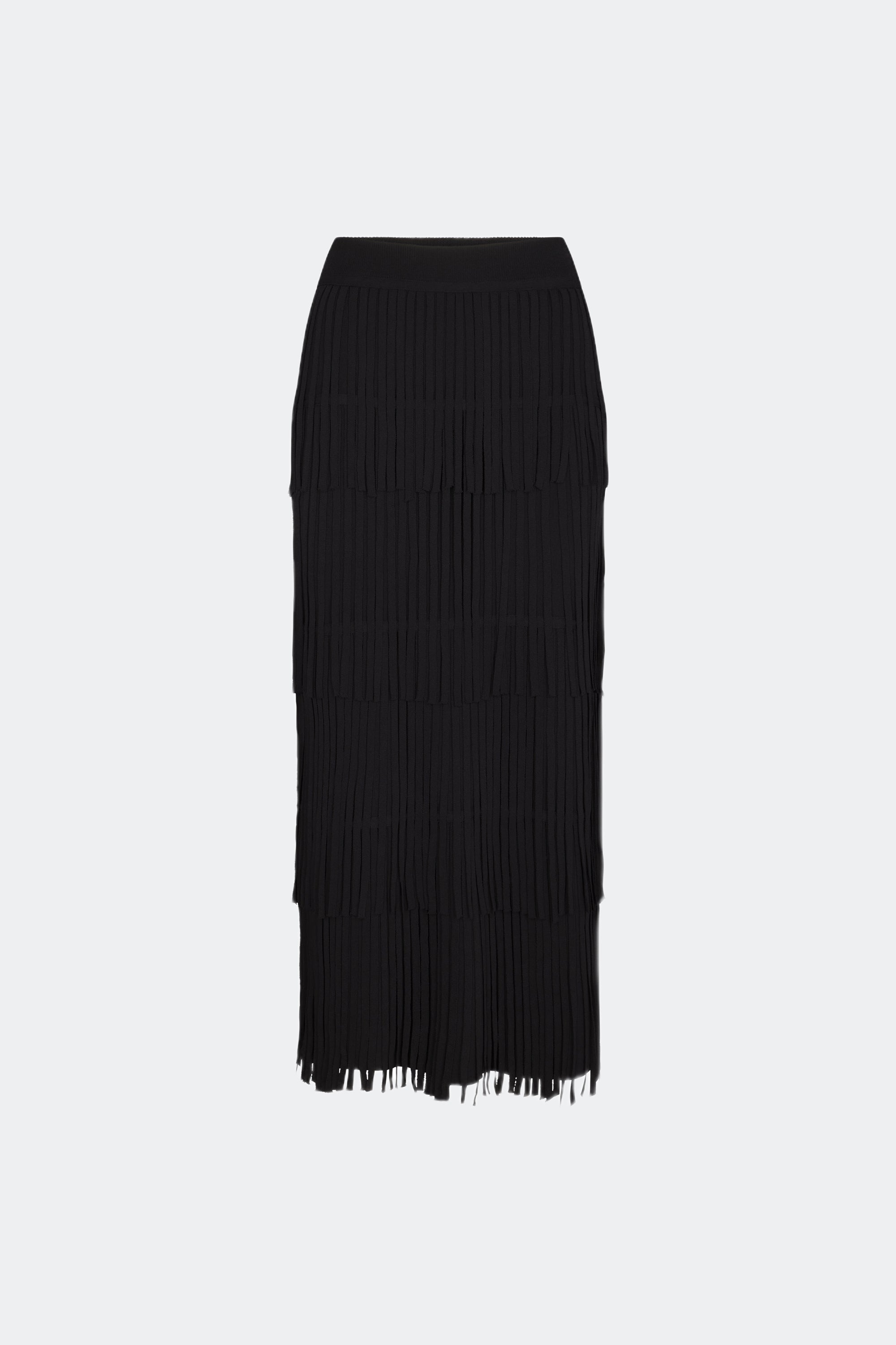 Za Za Knit Fringe Skirt in Black | SIMONMILLER – Simon Miller