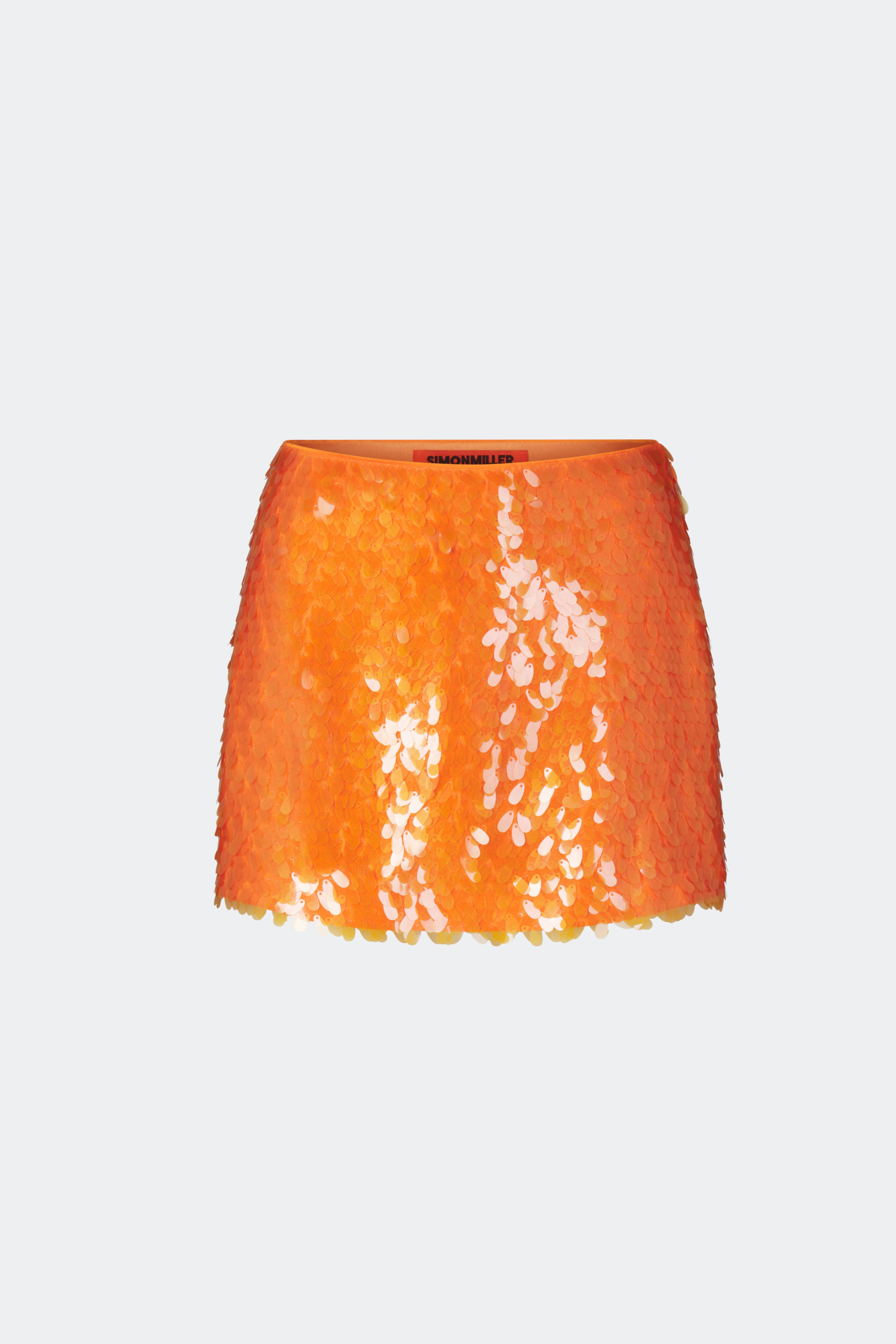 Dizzy Sequin Skirt in Tangerine Orange – Simon Miller