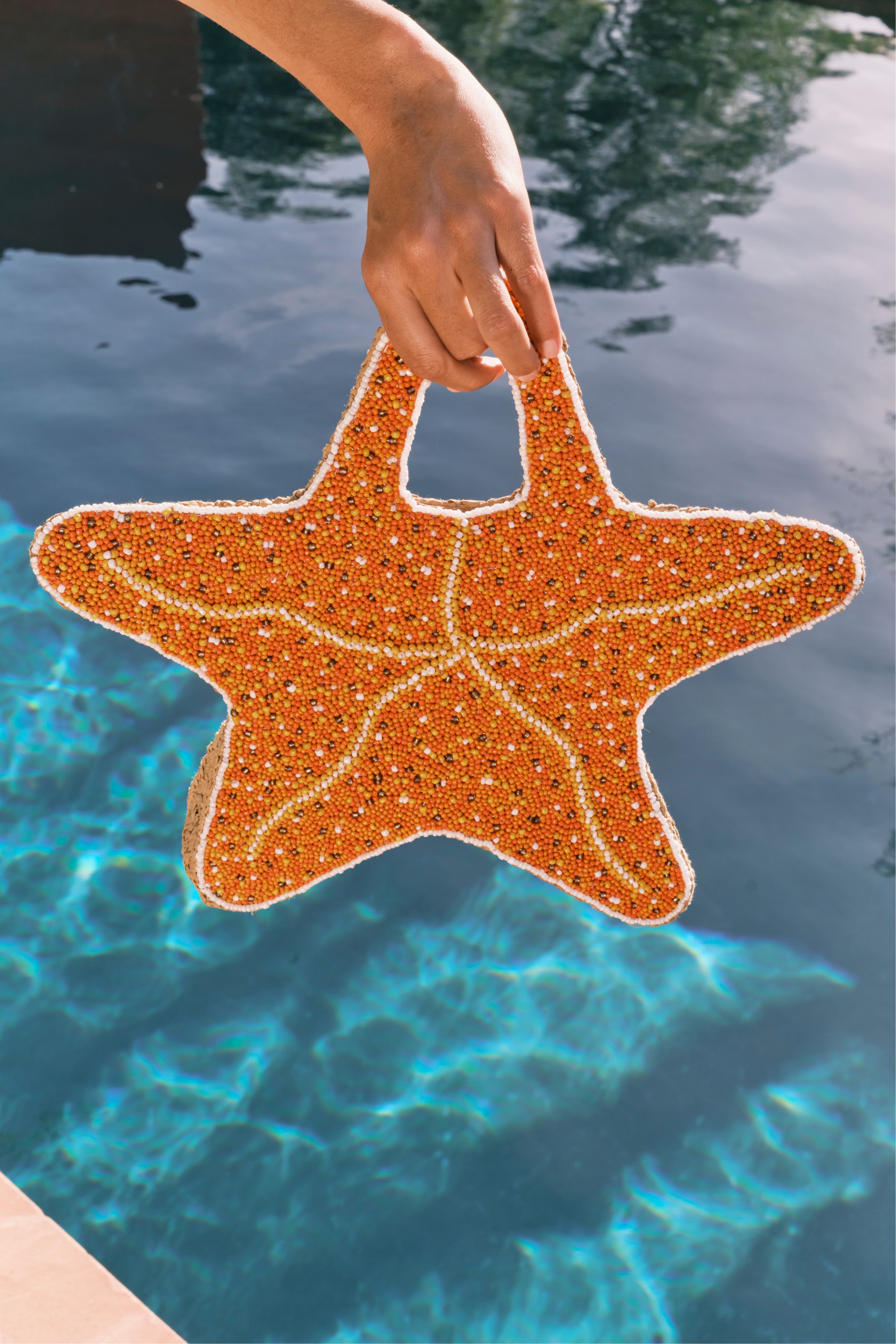 Beaded Starfish Bag In Orange/Natural – Simon Miller