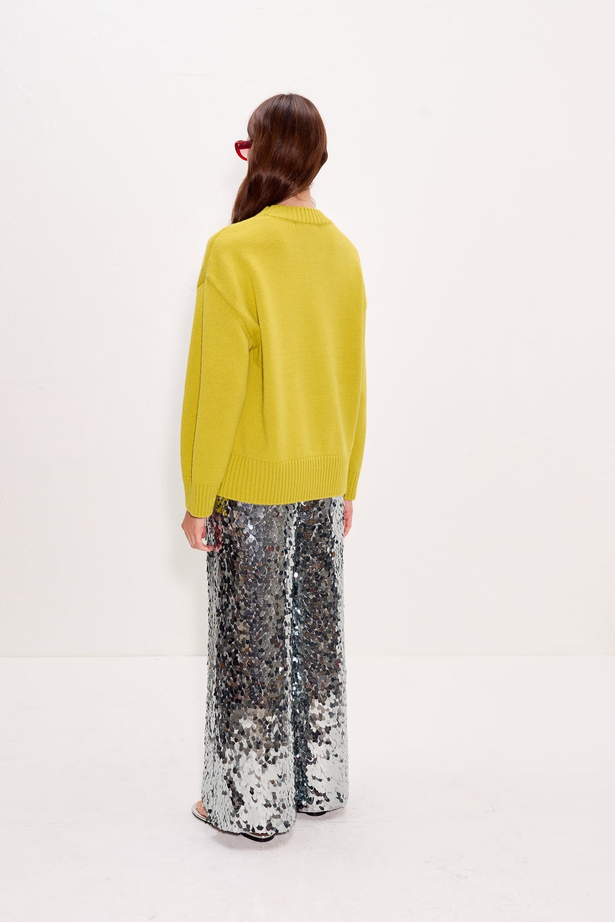Zira Novelty Sweater In Chartreuse