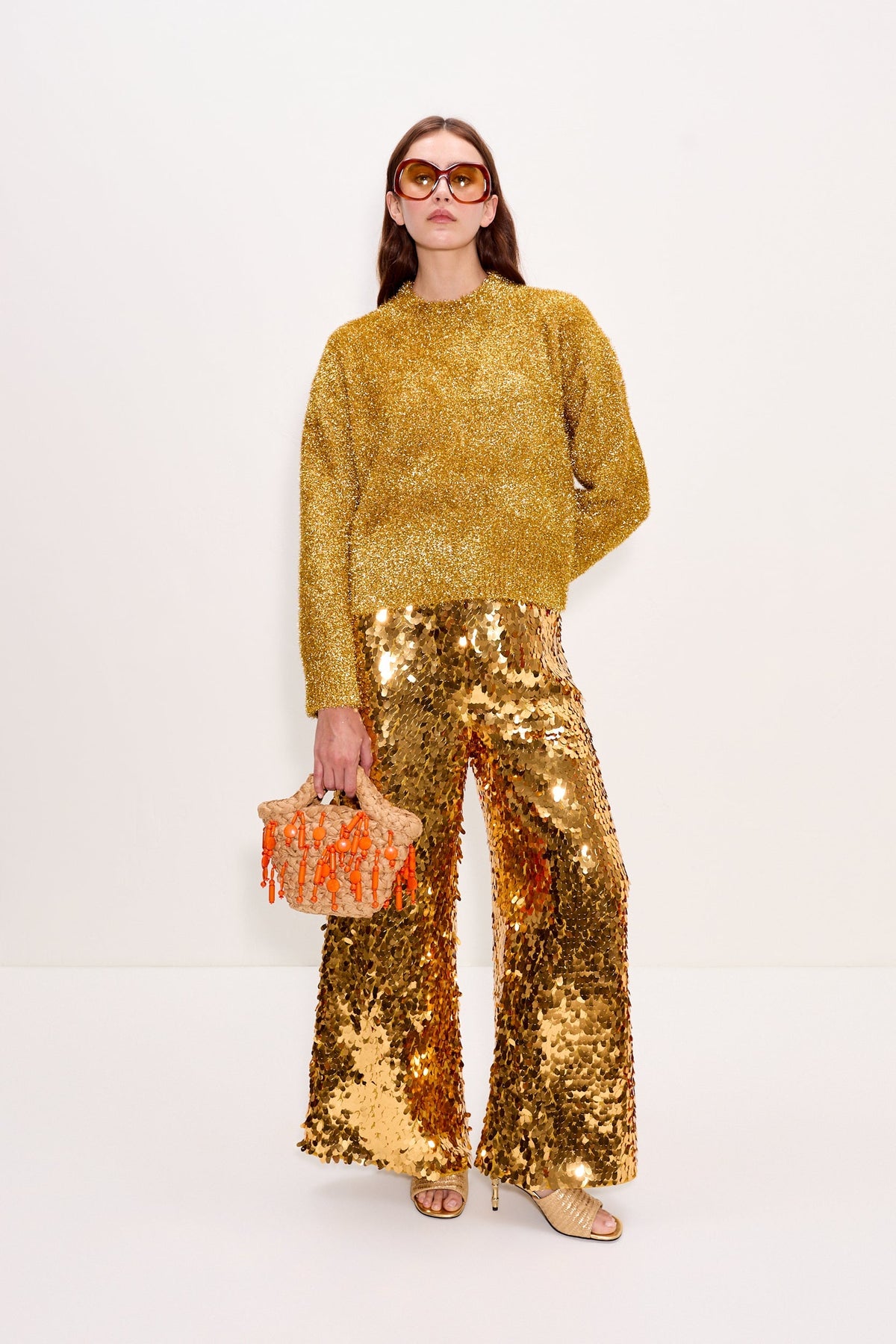 Cher Tinsel Sweater In Star Gold