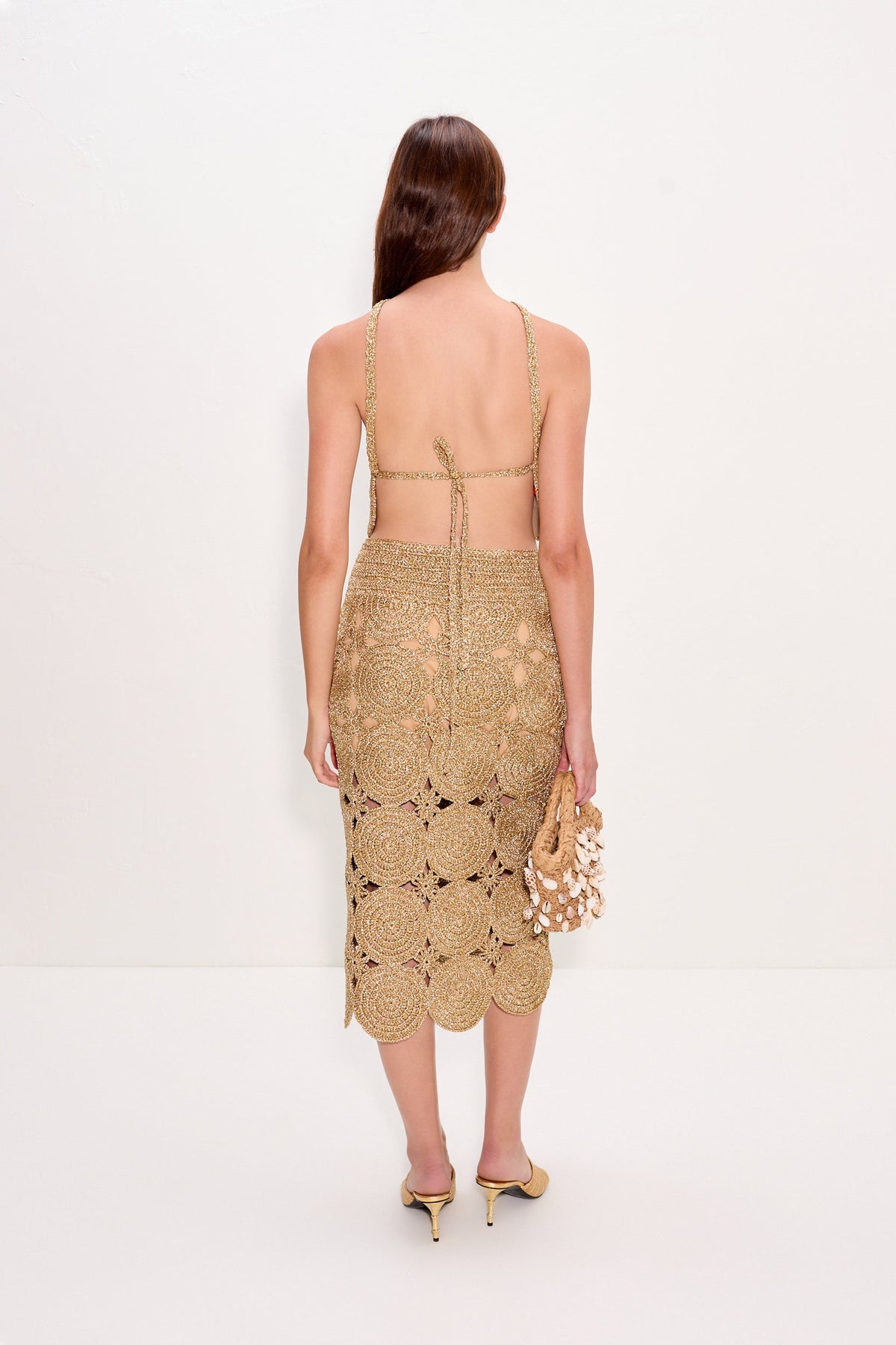 Beep Beep Midi Skirt In Star Gold