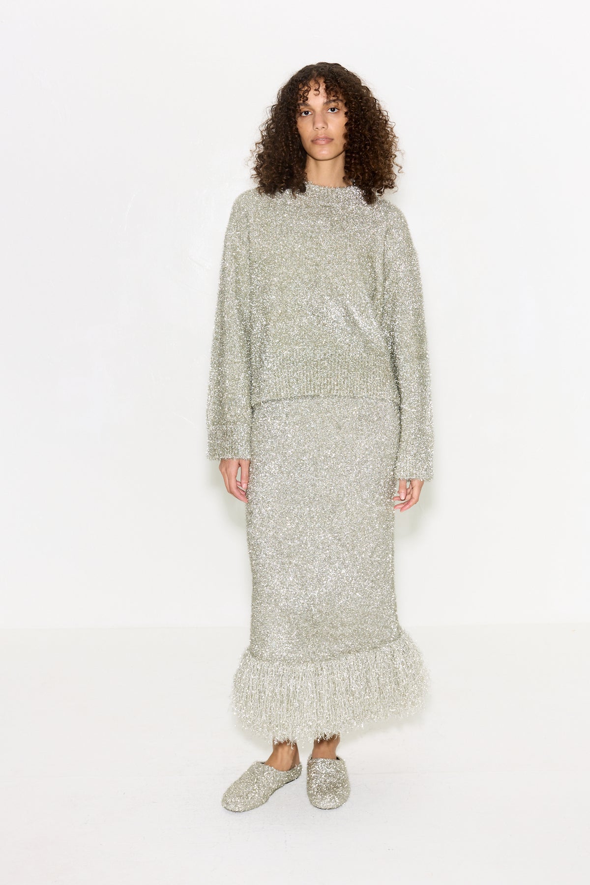 Cher Wool Sweater In Satellite Silver