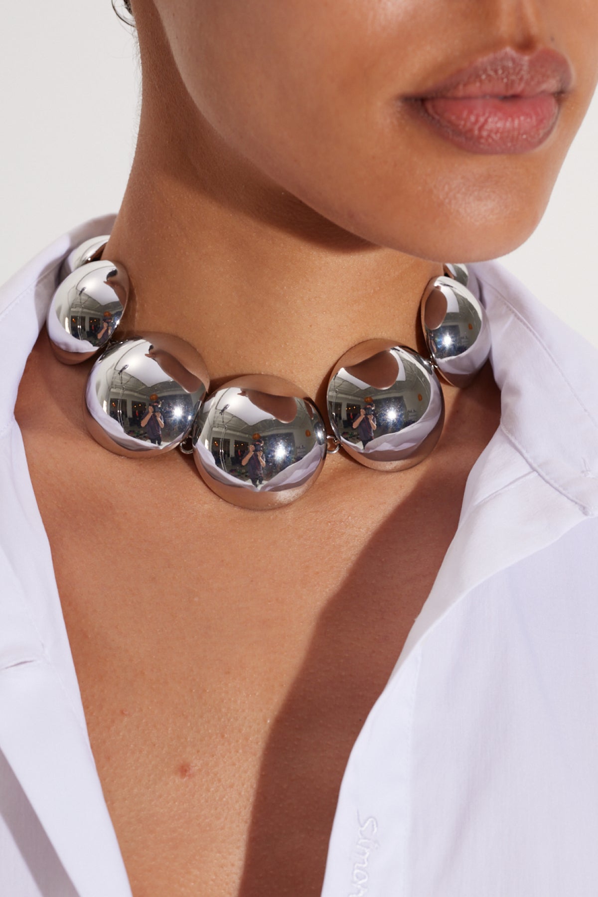 S892-DOME-NECKLACE-SILVER