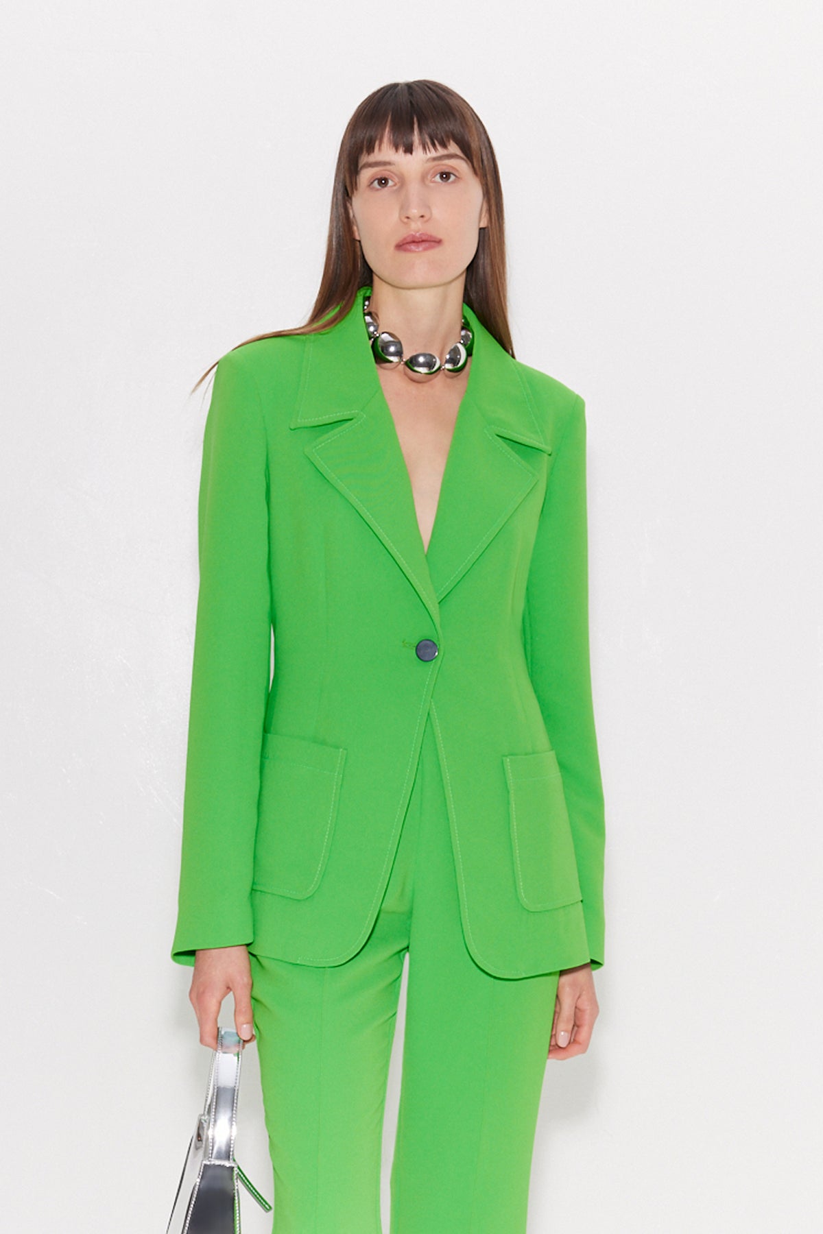 Sola Crepe Blazer in Gummy Green