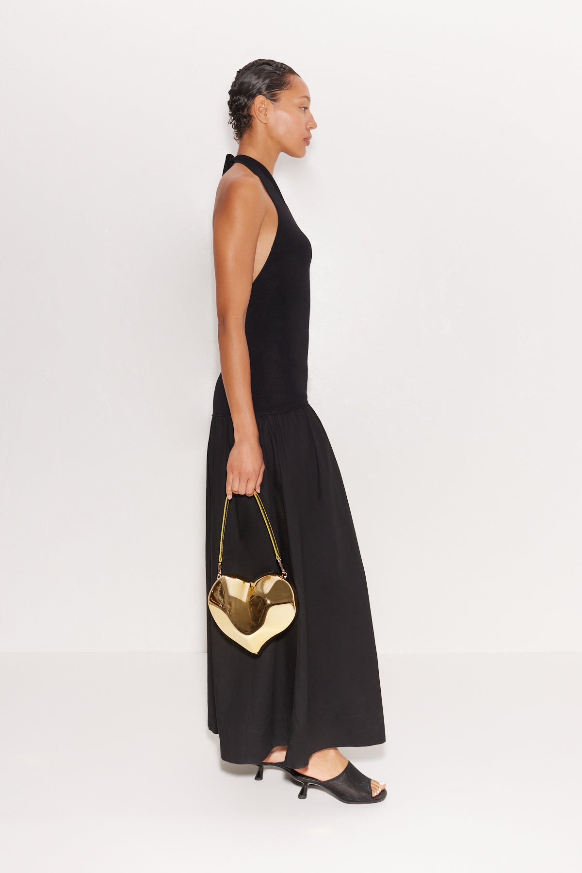 W4440-JUNJO-KNIT-POPLIN-DRESS-BLACK-SIDE-FULL-BODY-SHOT