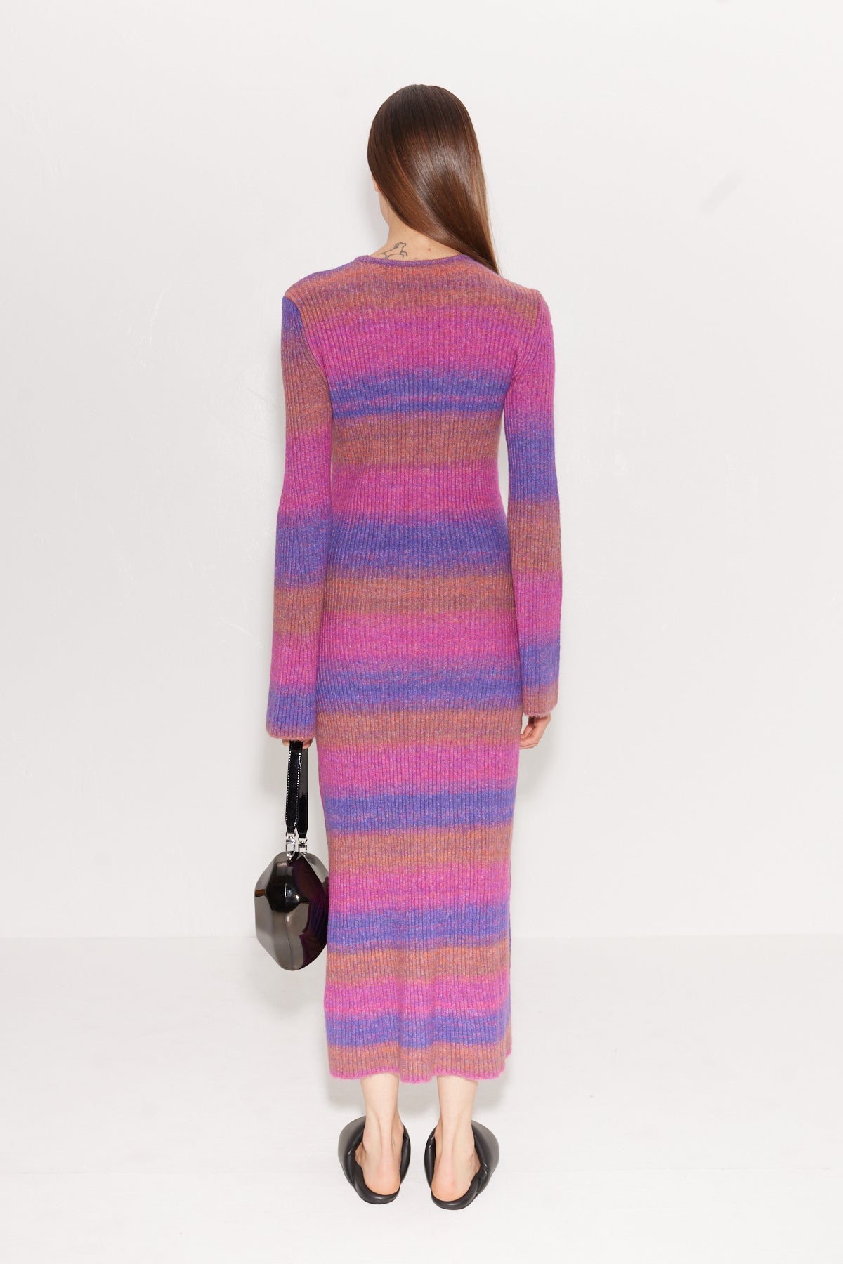 Axon Dress in Distorted Stripe