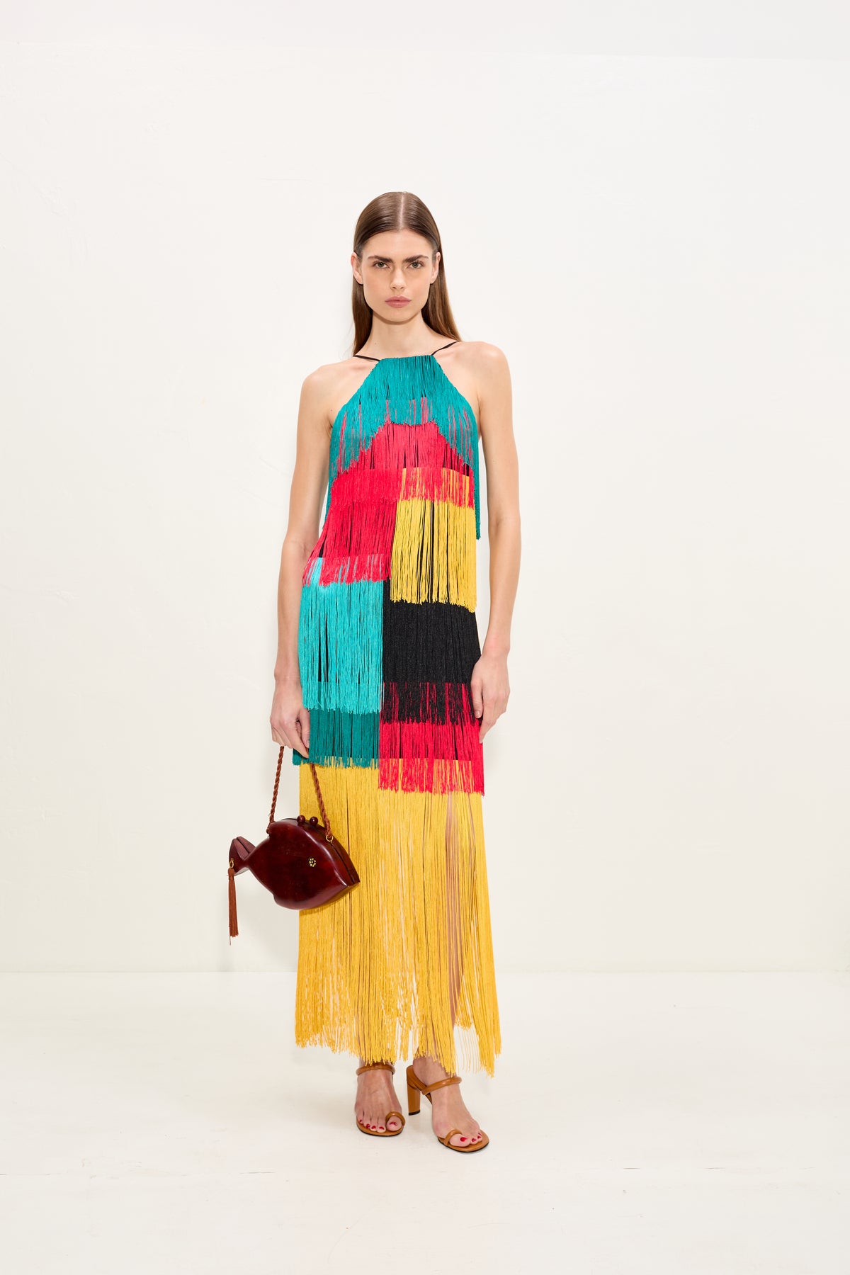 Drea Fringe Dress In Vibrant Multi Fringe