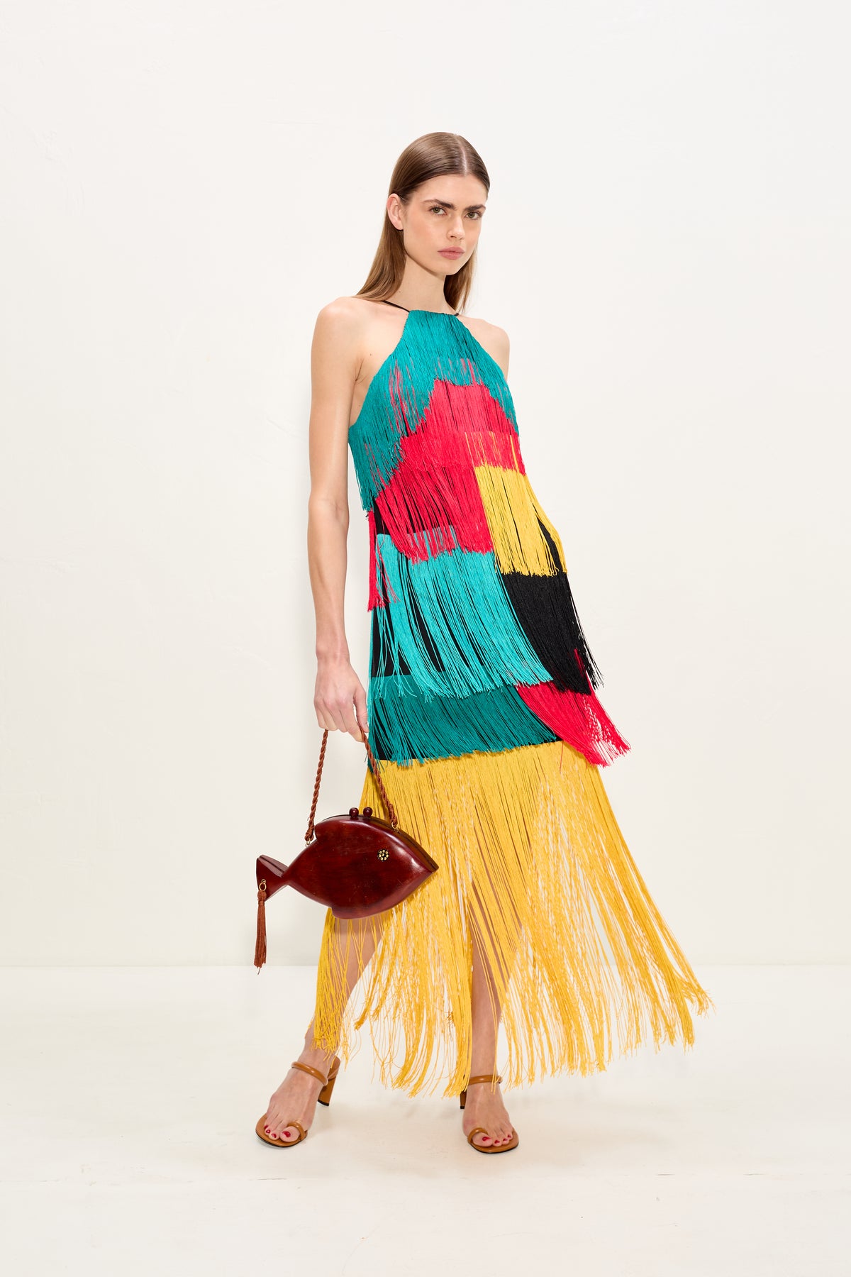 Drea Fringe Dress In Vibrant Multi Fringe