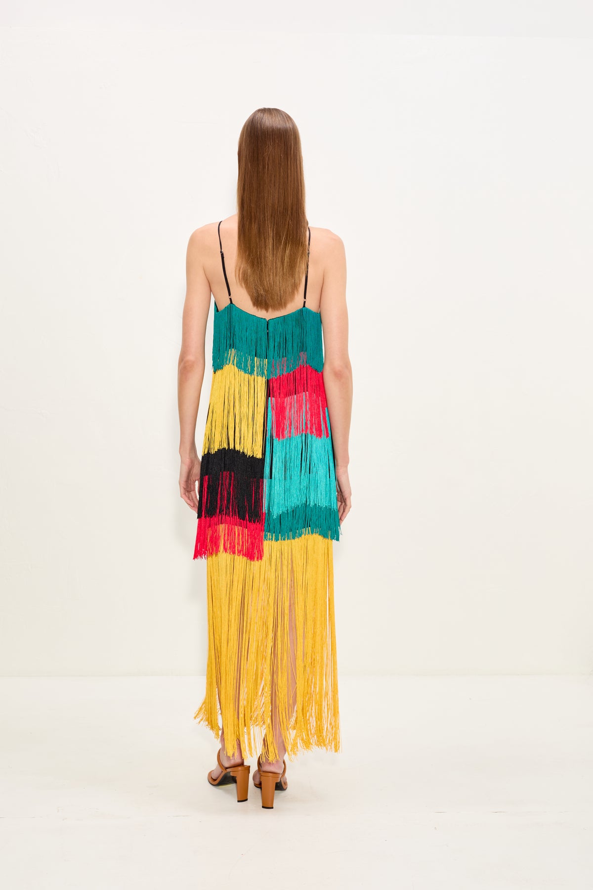 Drea Fringe Dress In Vibrant Multi Fringe