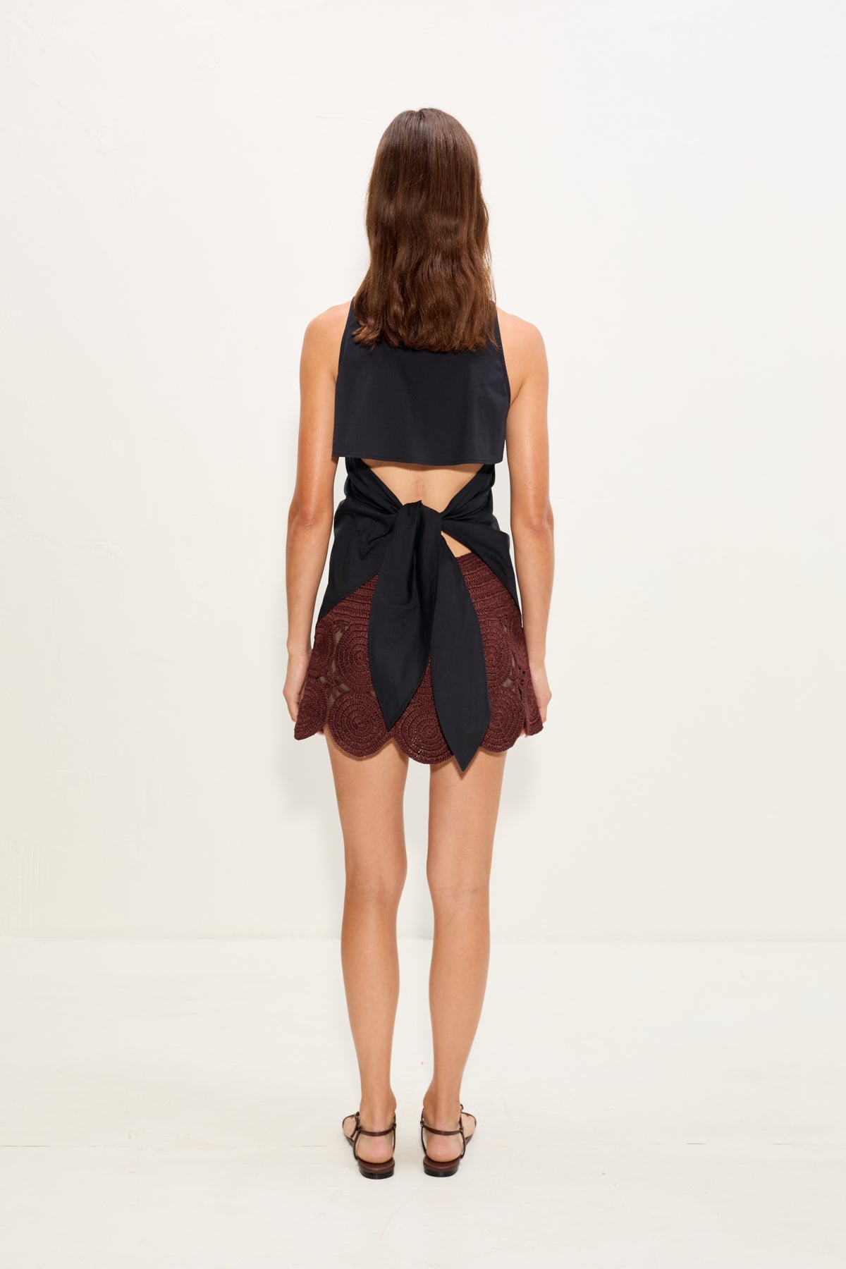 Beep Beep Mini Skirt In Choco Brown