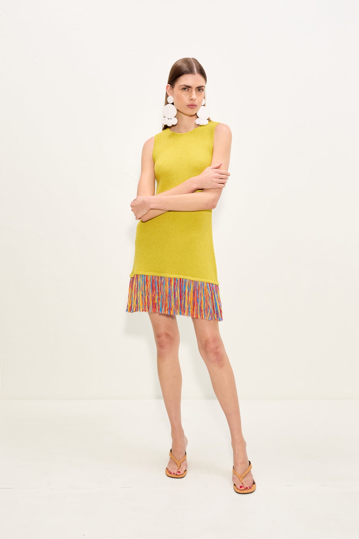 Etta Knit Dress In Chartreuse