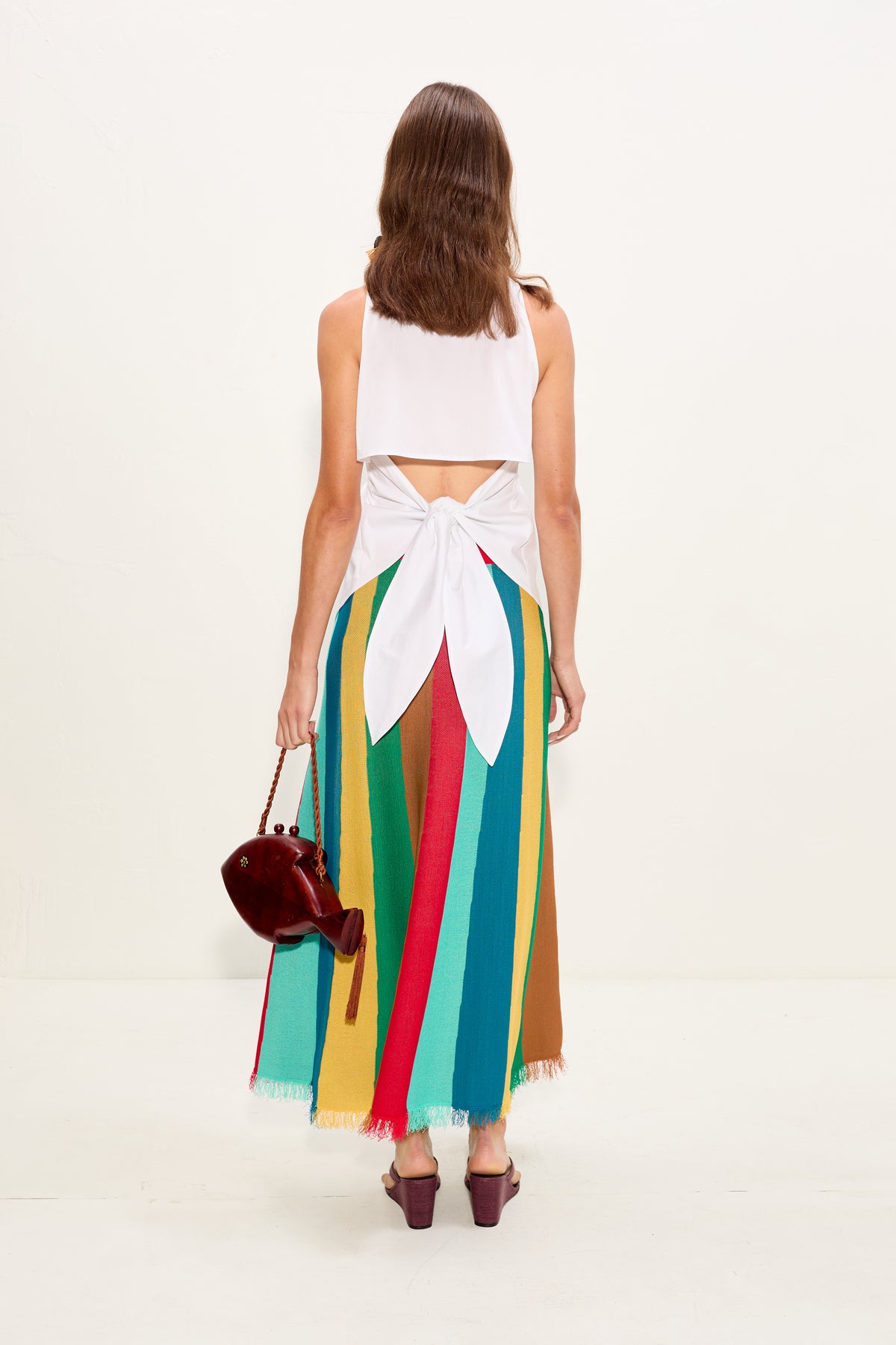 Alita Knit Skirt In Vibrant Multi Stripe