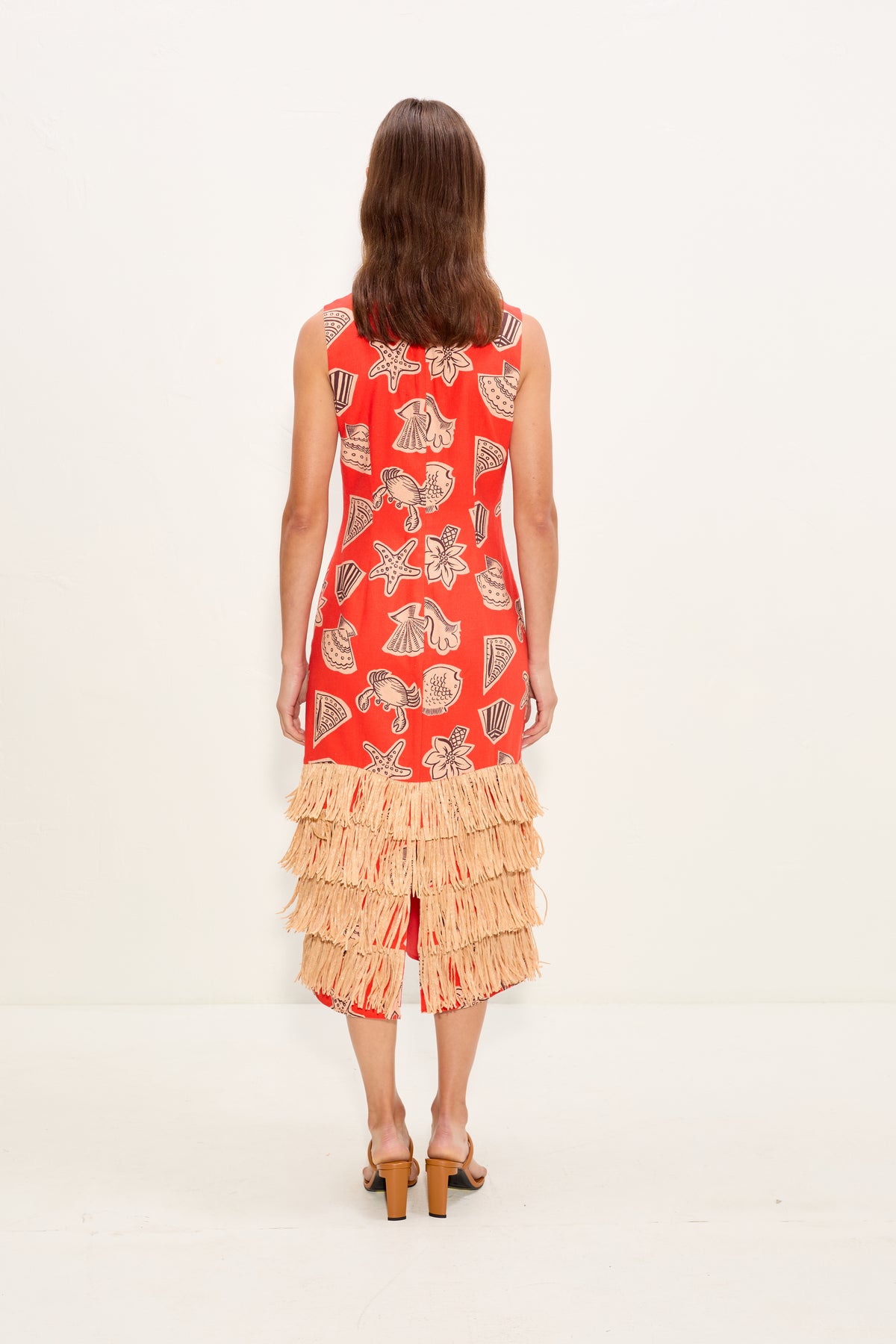 Jooni Linen Dress In Playful Sea Print