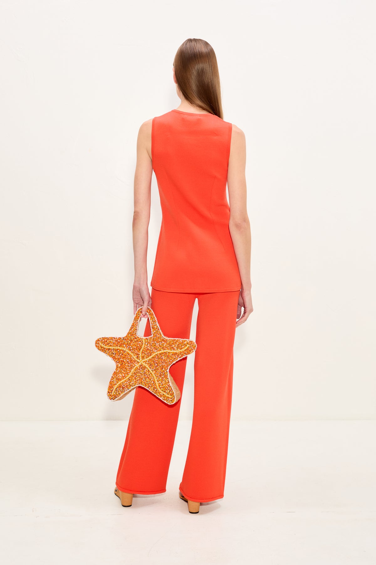 Del Mar Knit Vest In Coral Red