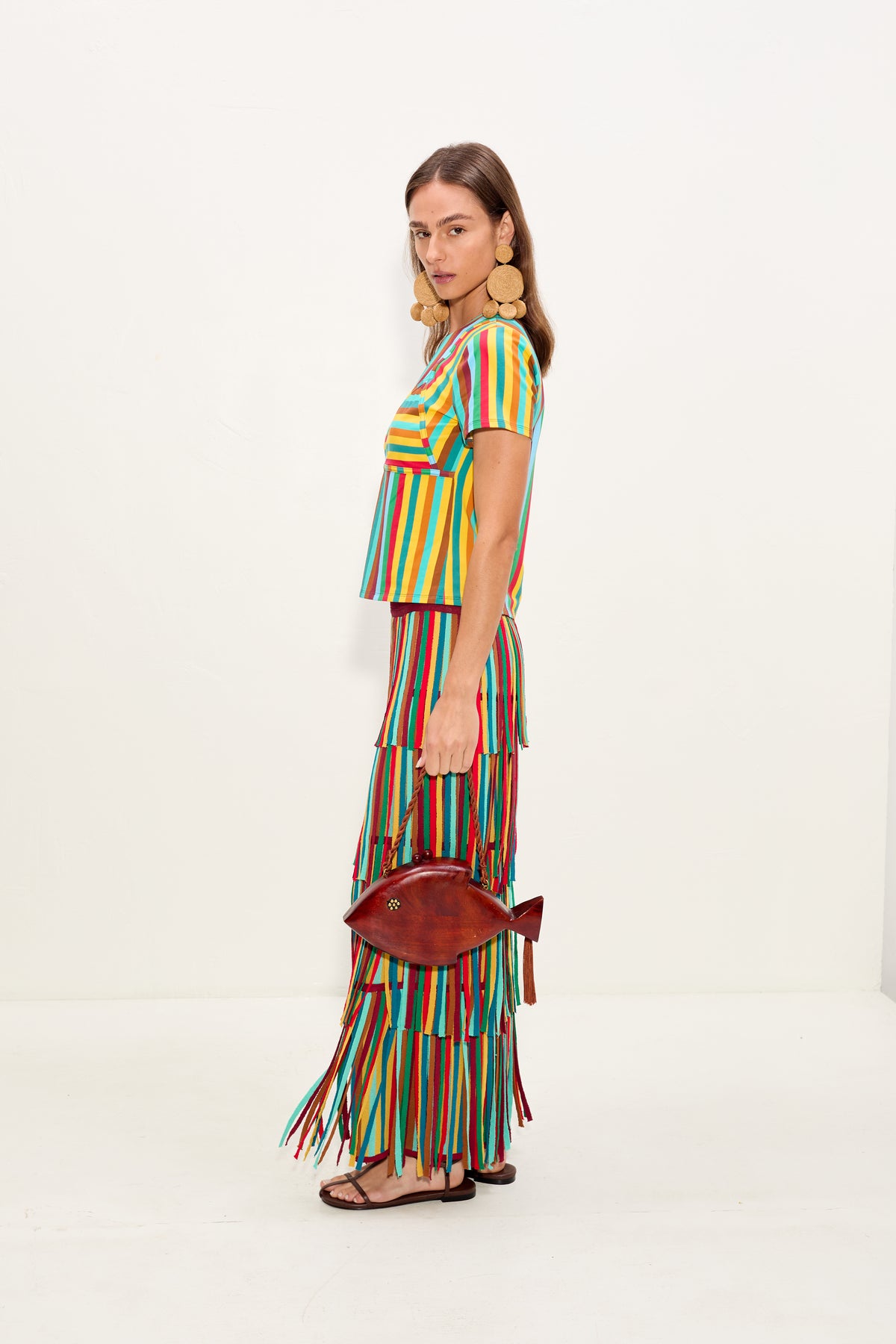 Kini Striped Tee In Vibrant Multi Stripe