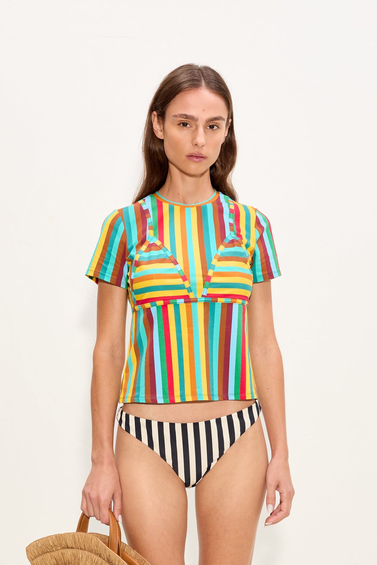 Kini Striped Tee In Vibrant Multi Stripe