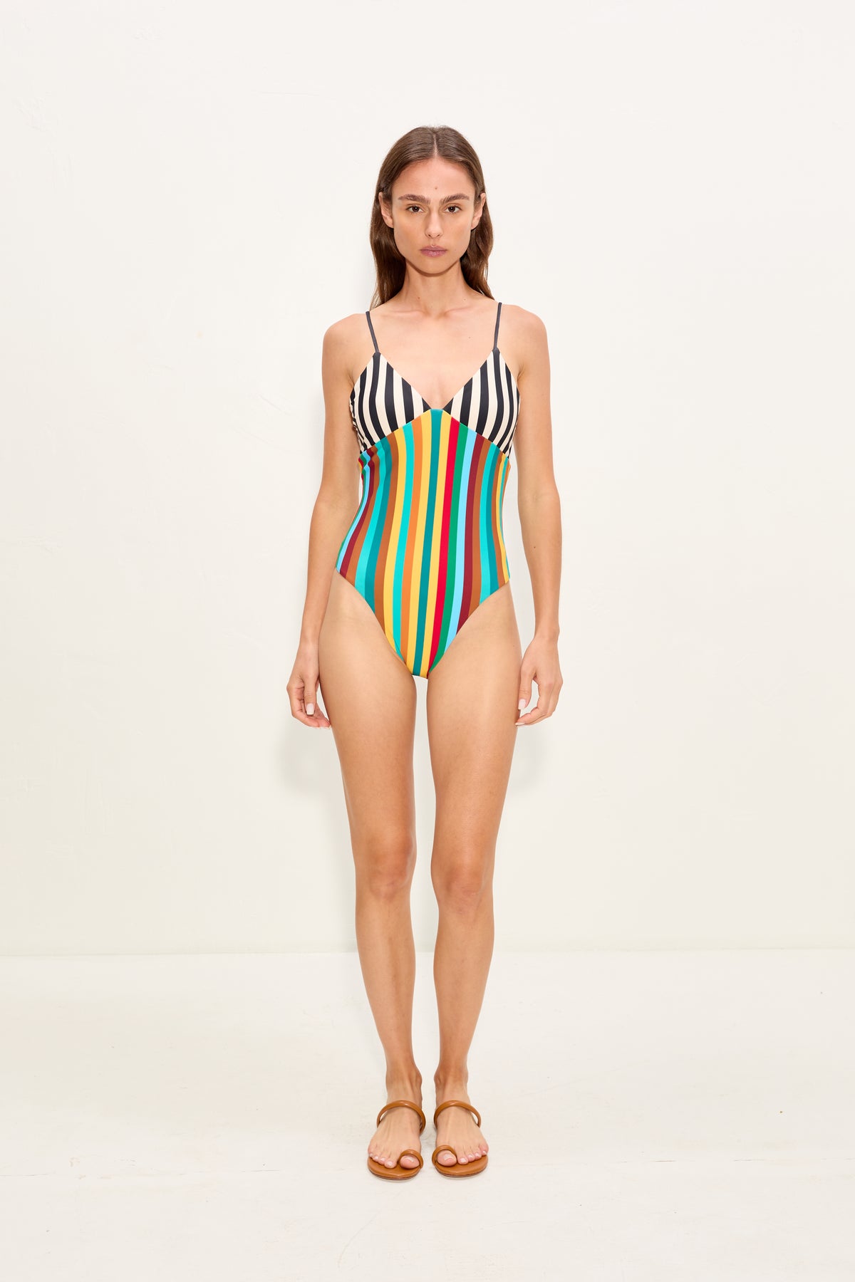 Behati One Piece In Vibrant Multi Stripe