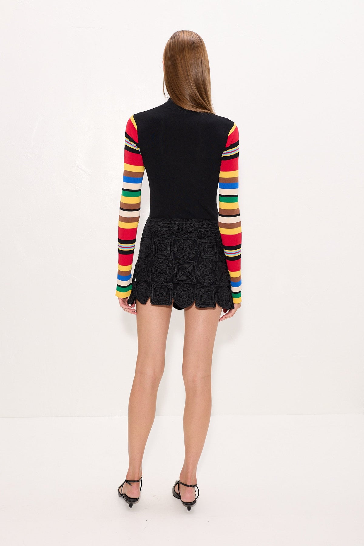 Adri Knit Top In Black/Multi Stripe