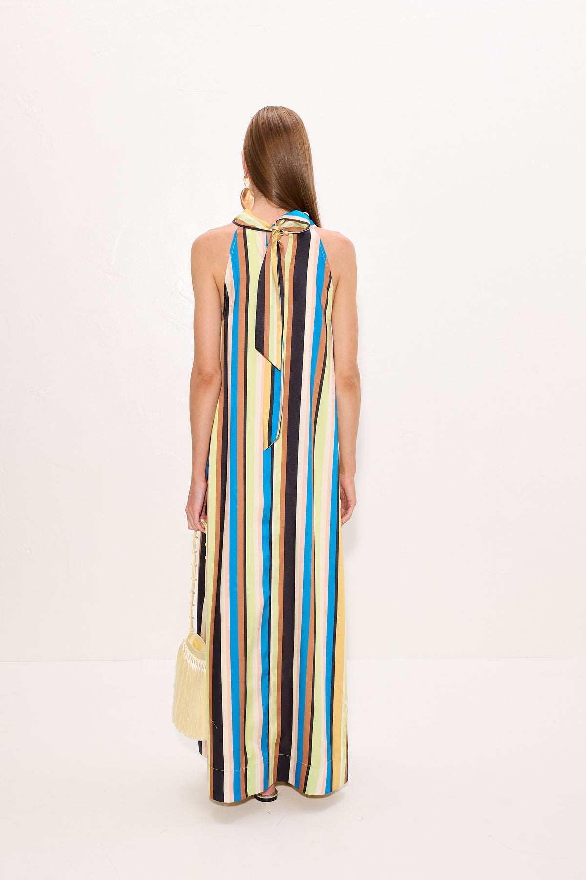 Mona Twill Dress In Ocean Stripe