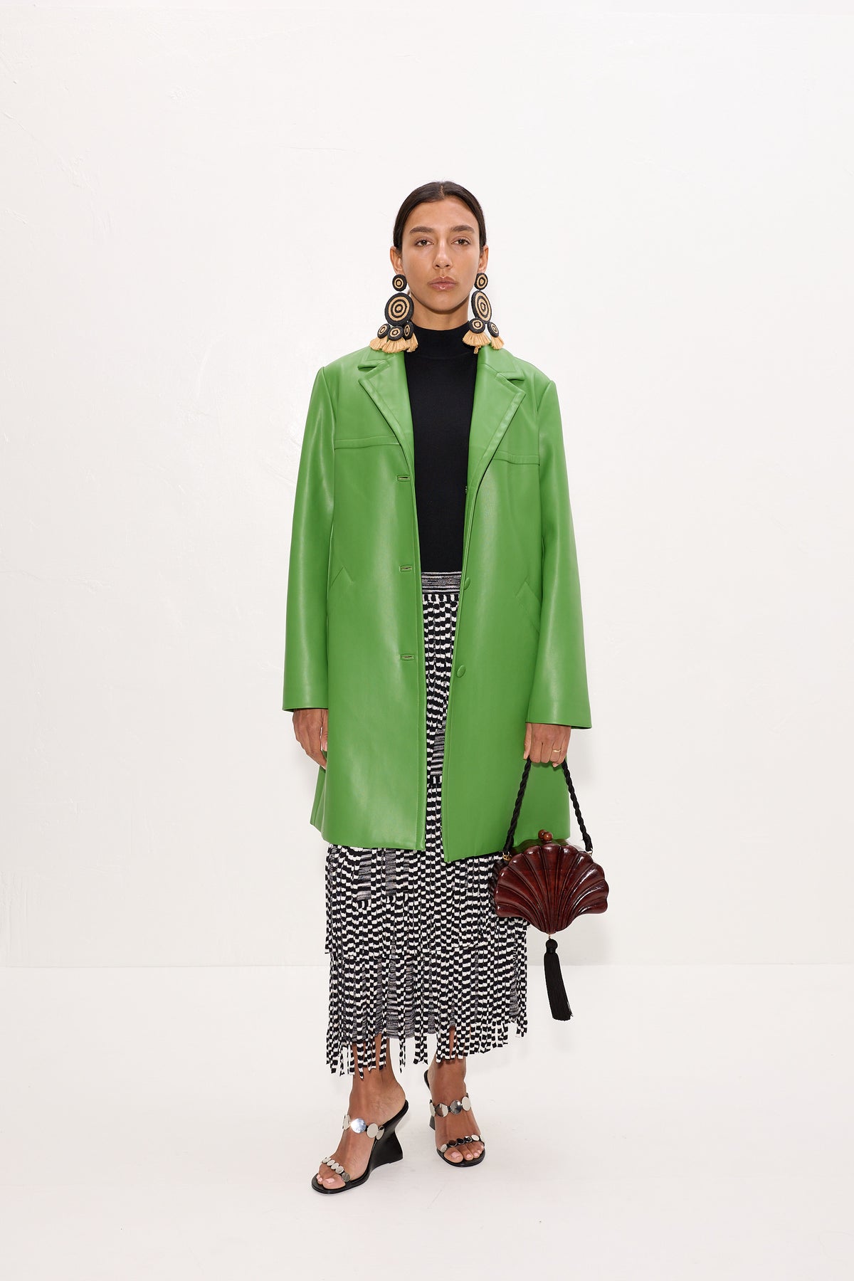 Margot Vegan Leather Jacket In Matcha