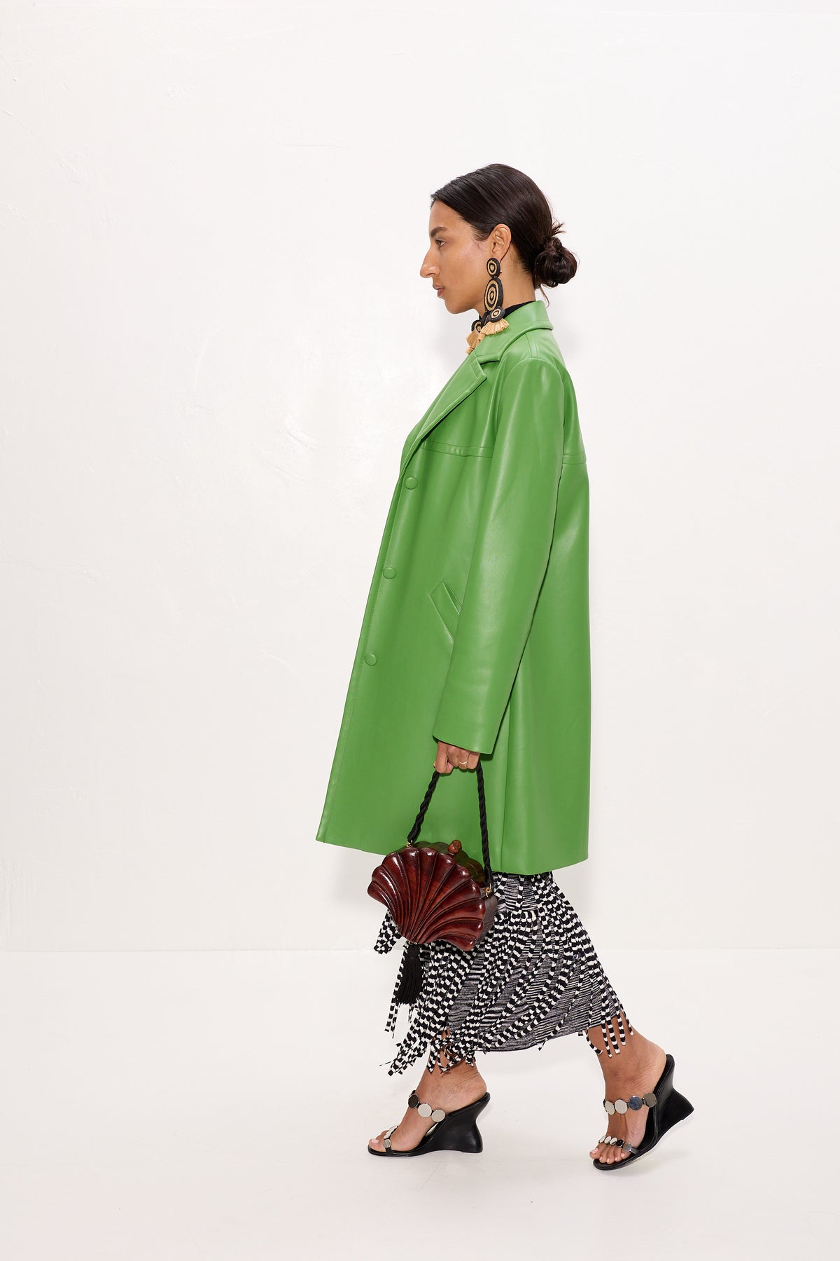 Margot Vegan Leather Jacket In Matcha