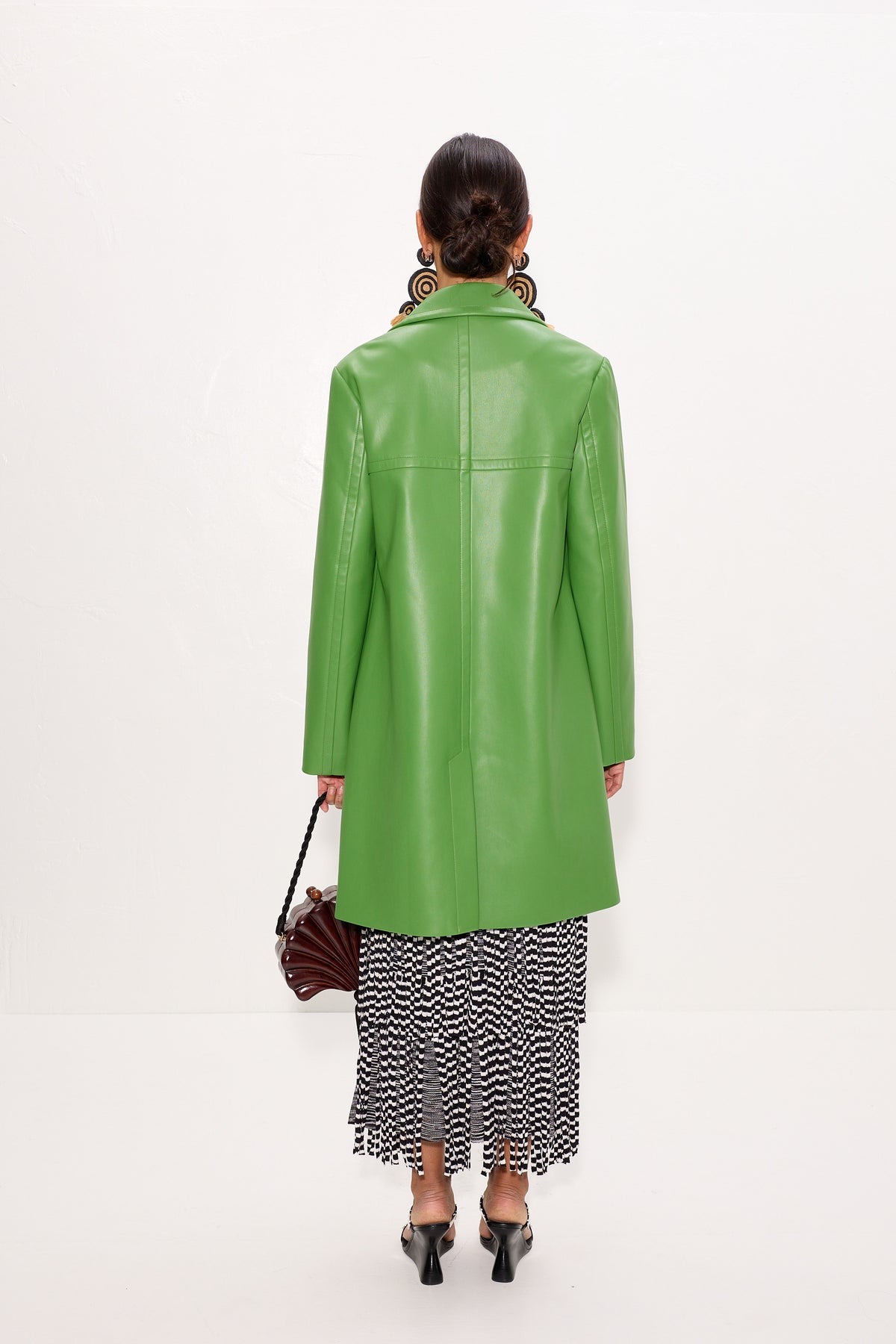 Margot Vegan Leather Jacket In Matcha