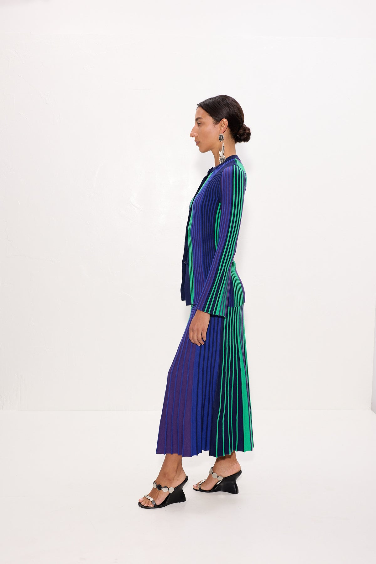 Celia Knit Skirt In Cool Tone Rib