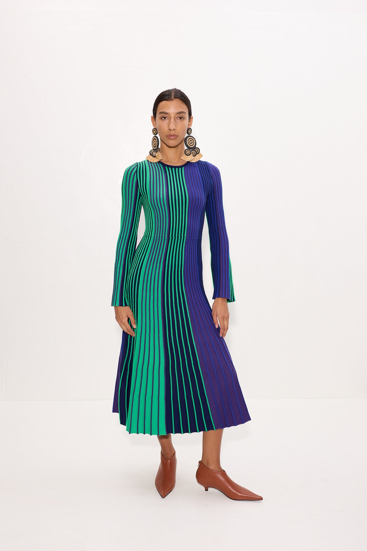 Celia Knit Dress In Cool Tone Rib