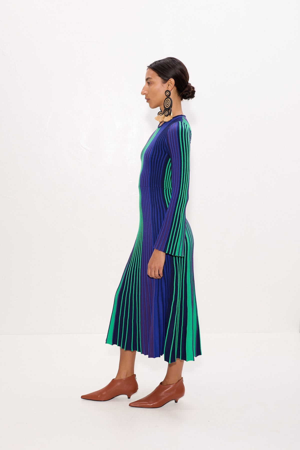 Celia Knit Dress In Cool Tone Rib