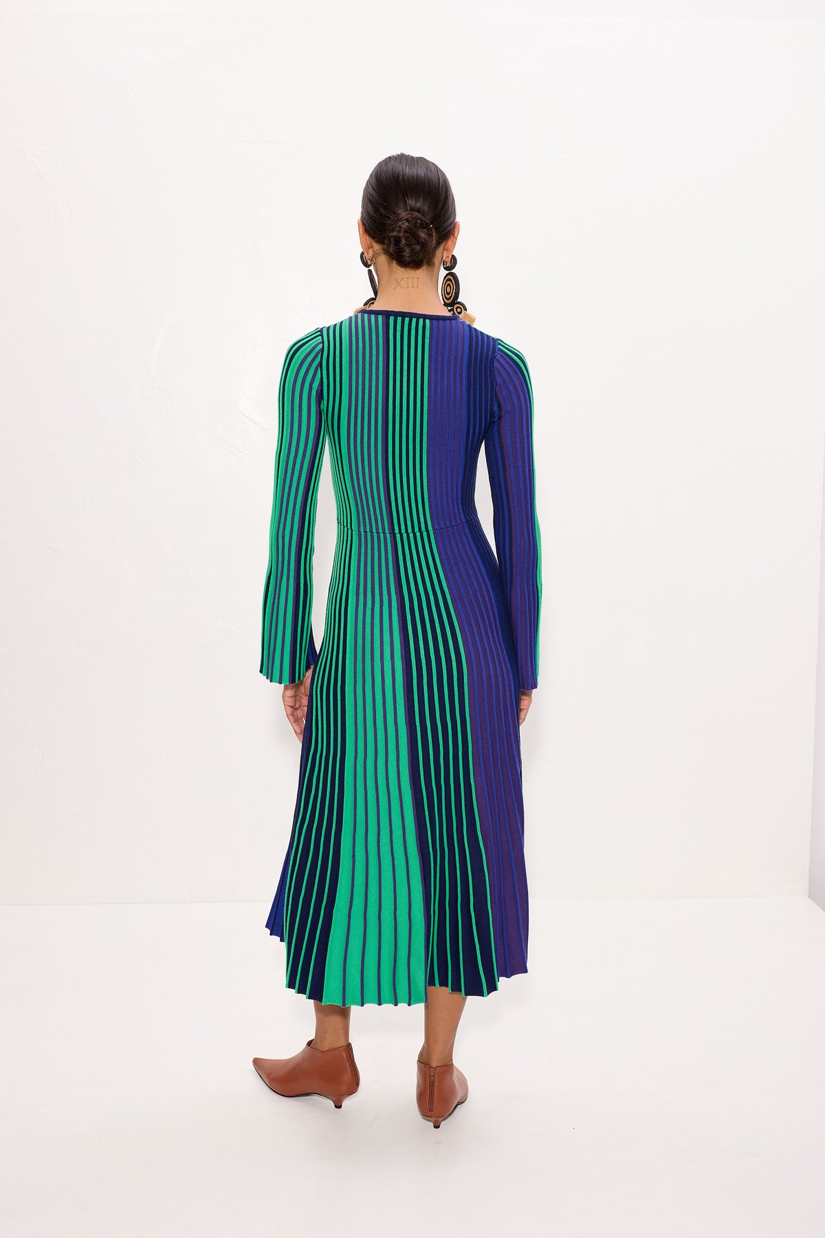 Celia Knit Dress In Cool Tone Rib