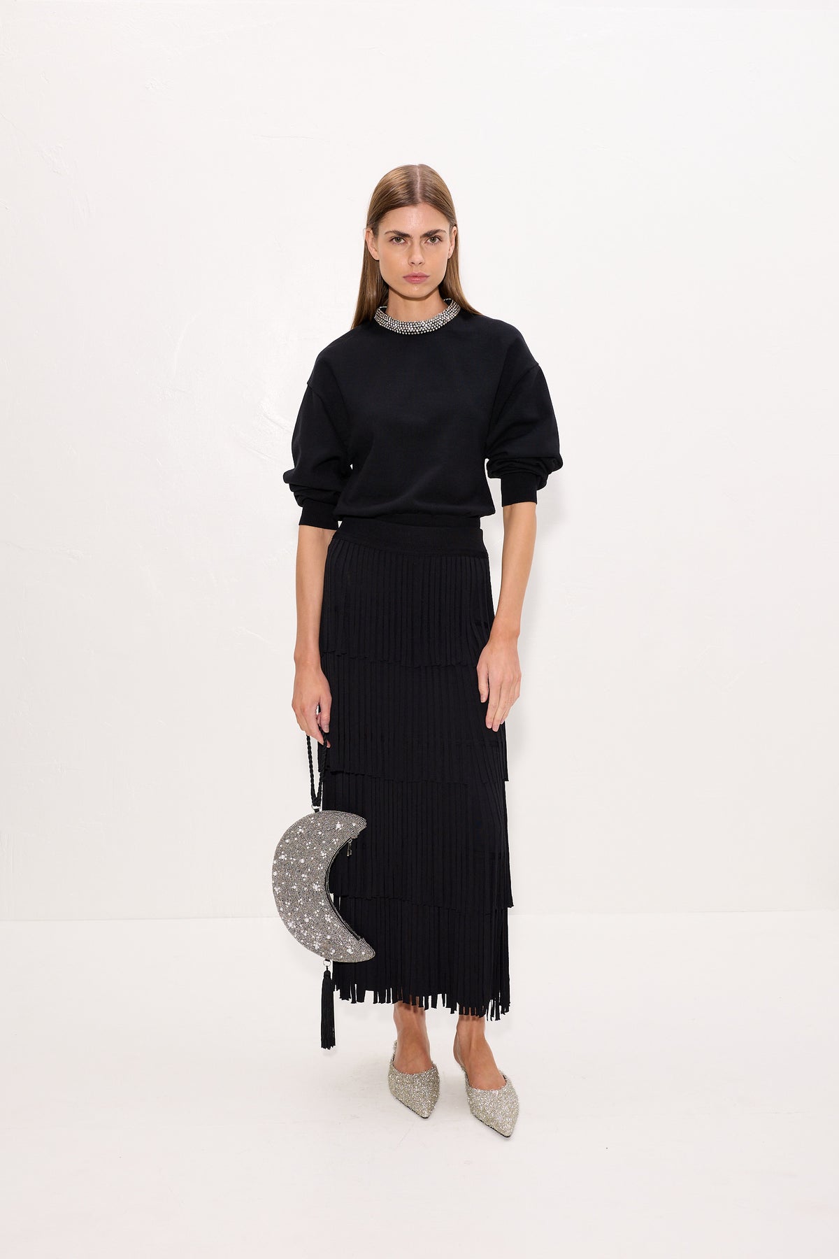 Lillian Embellished Sweater In Black