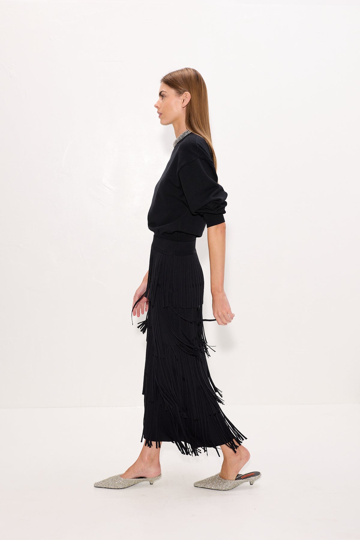 Lillian Embellished Sweater In Black
