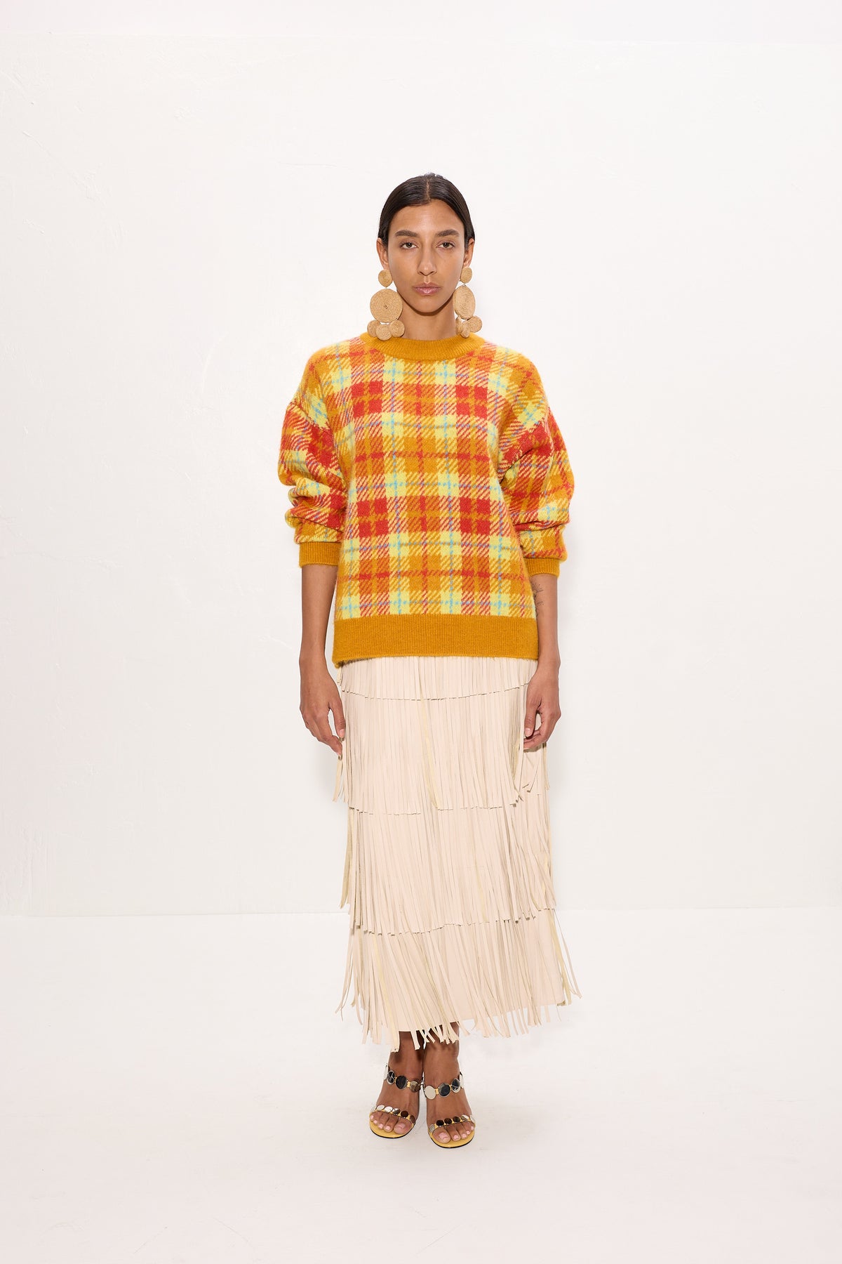 Calder Knit Sweater In Solar Plaid